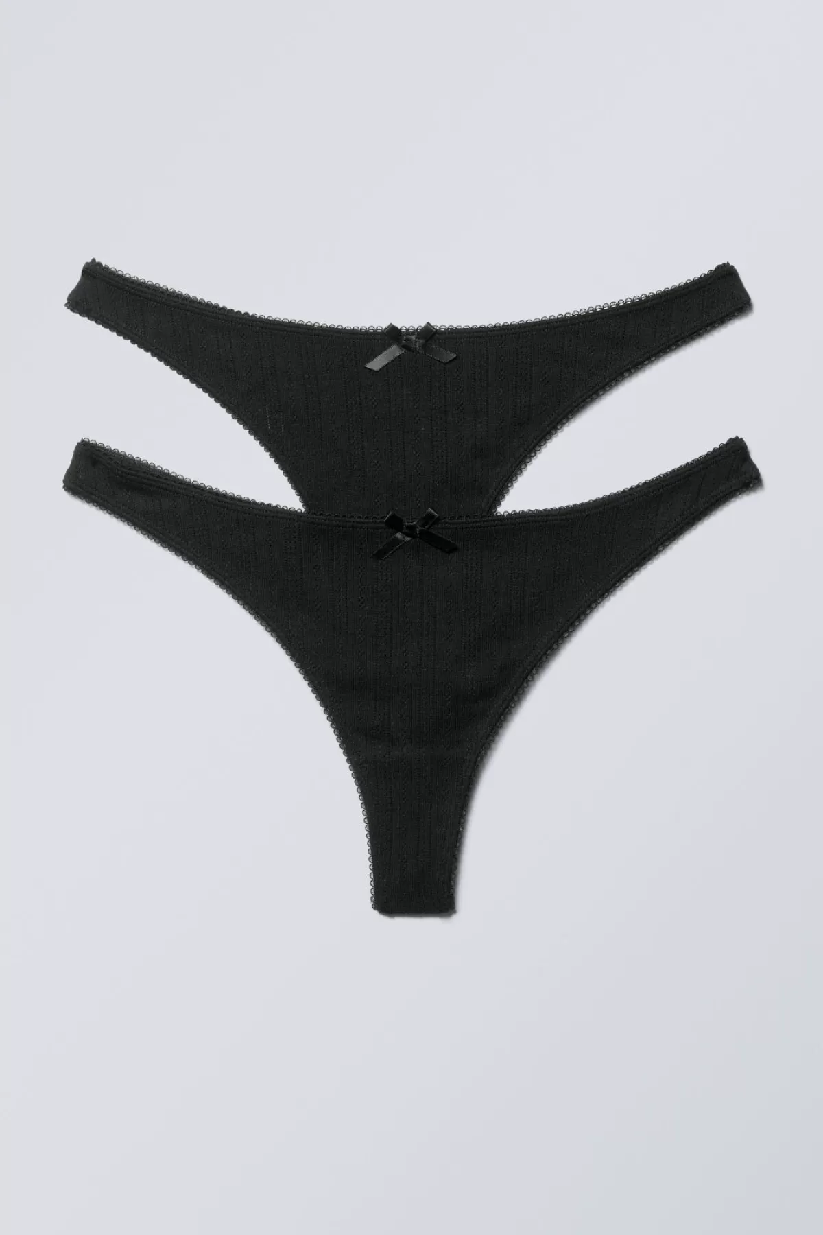 Weekday 2- pack Pointelle Cotton Thongs Hot