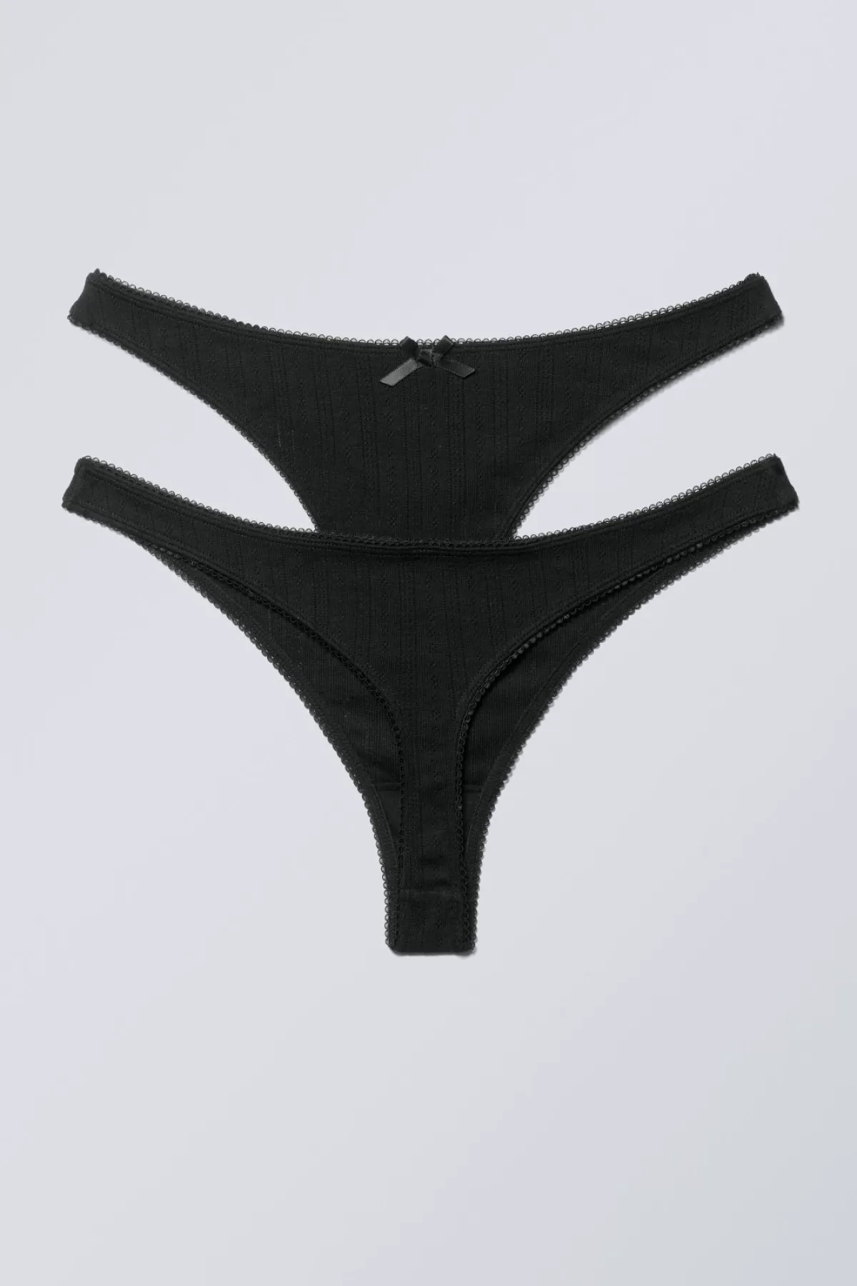 Weekday 2- pack Pointelle Cotton Thongs Hot