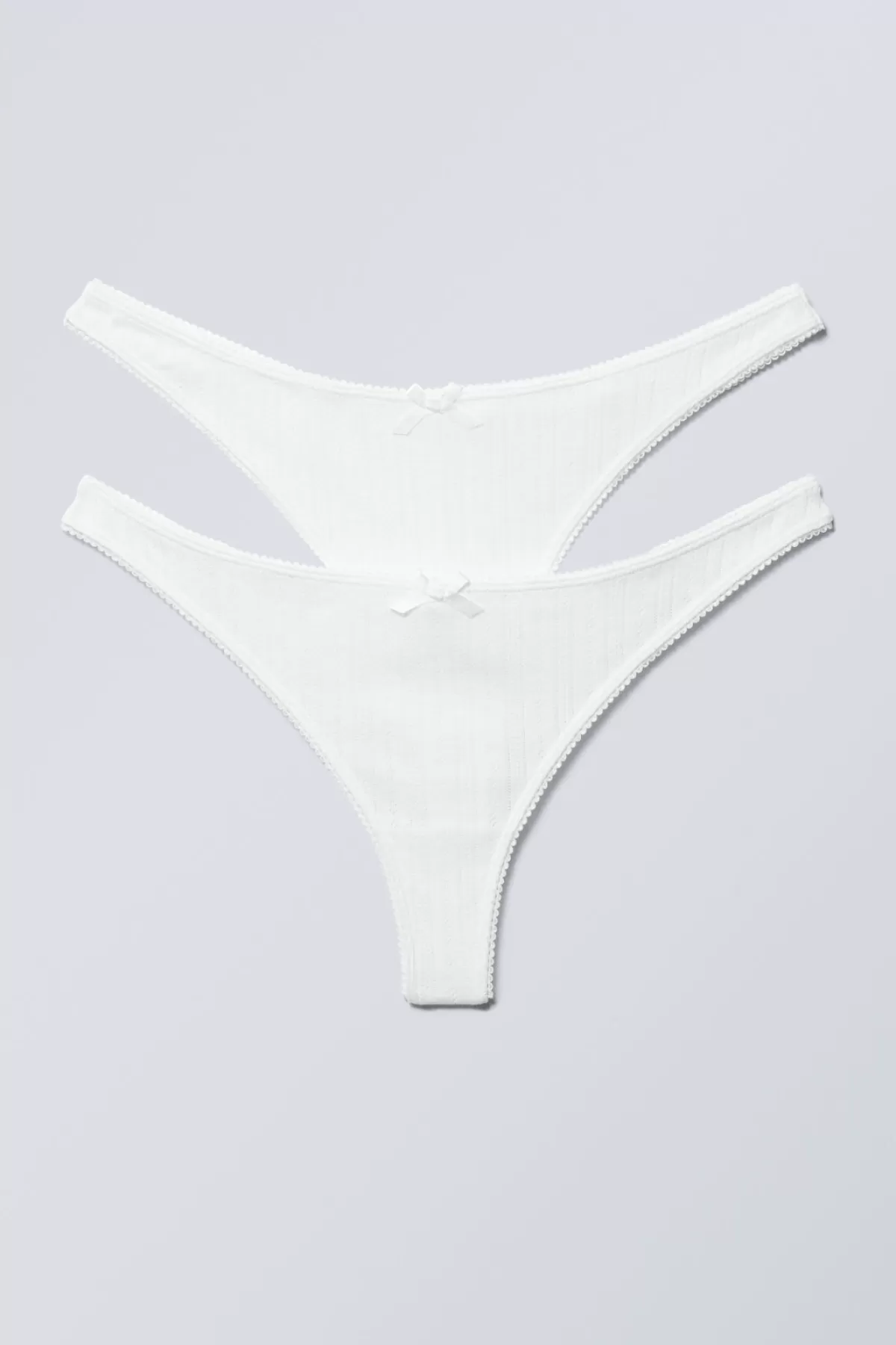 Weekday 2- pack Pointelle Cotton Thongs Clearance