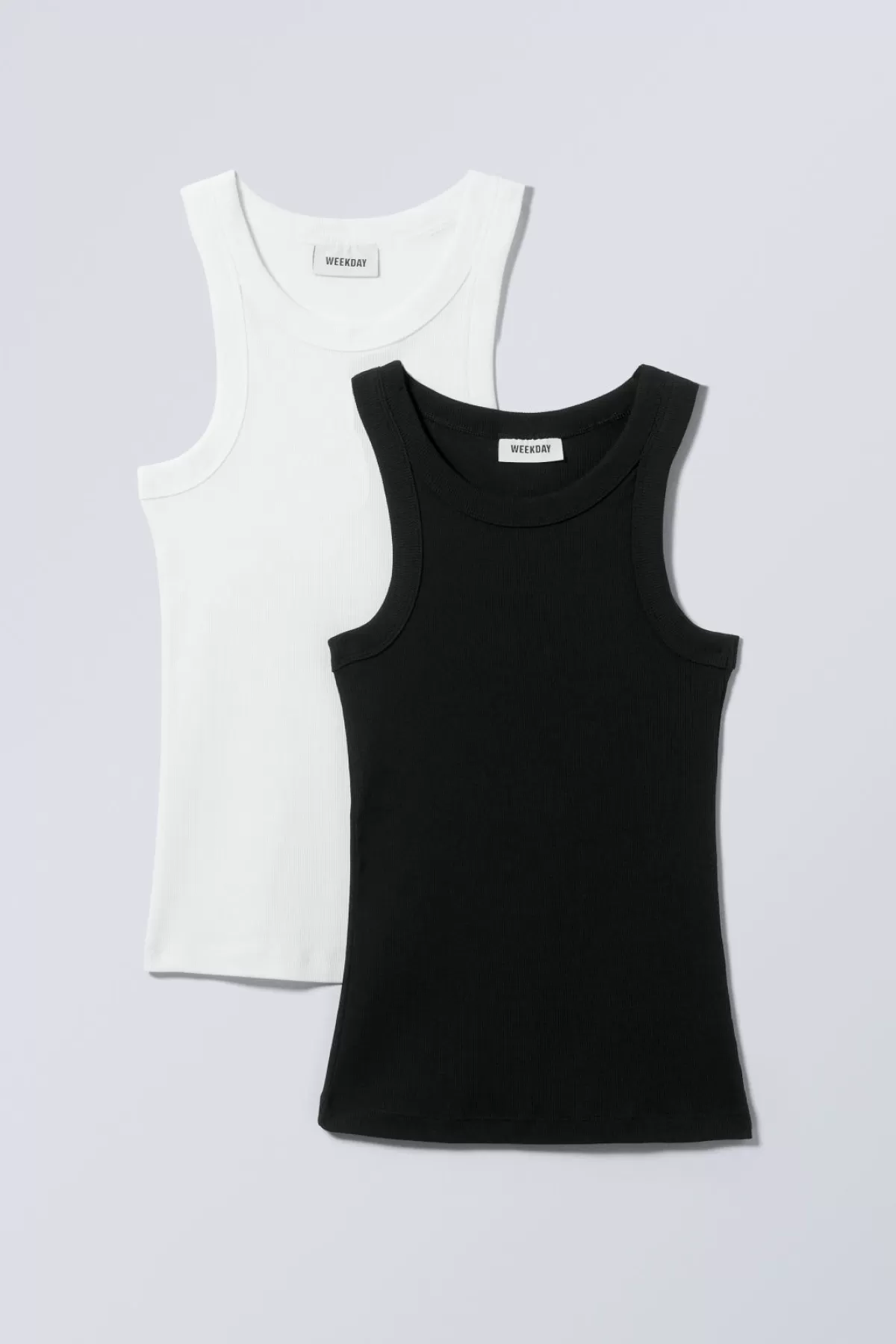 Weekday 2- pack Ribbed Fitted Tank Top Hot