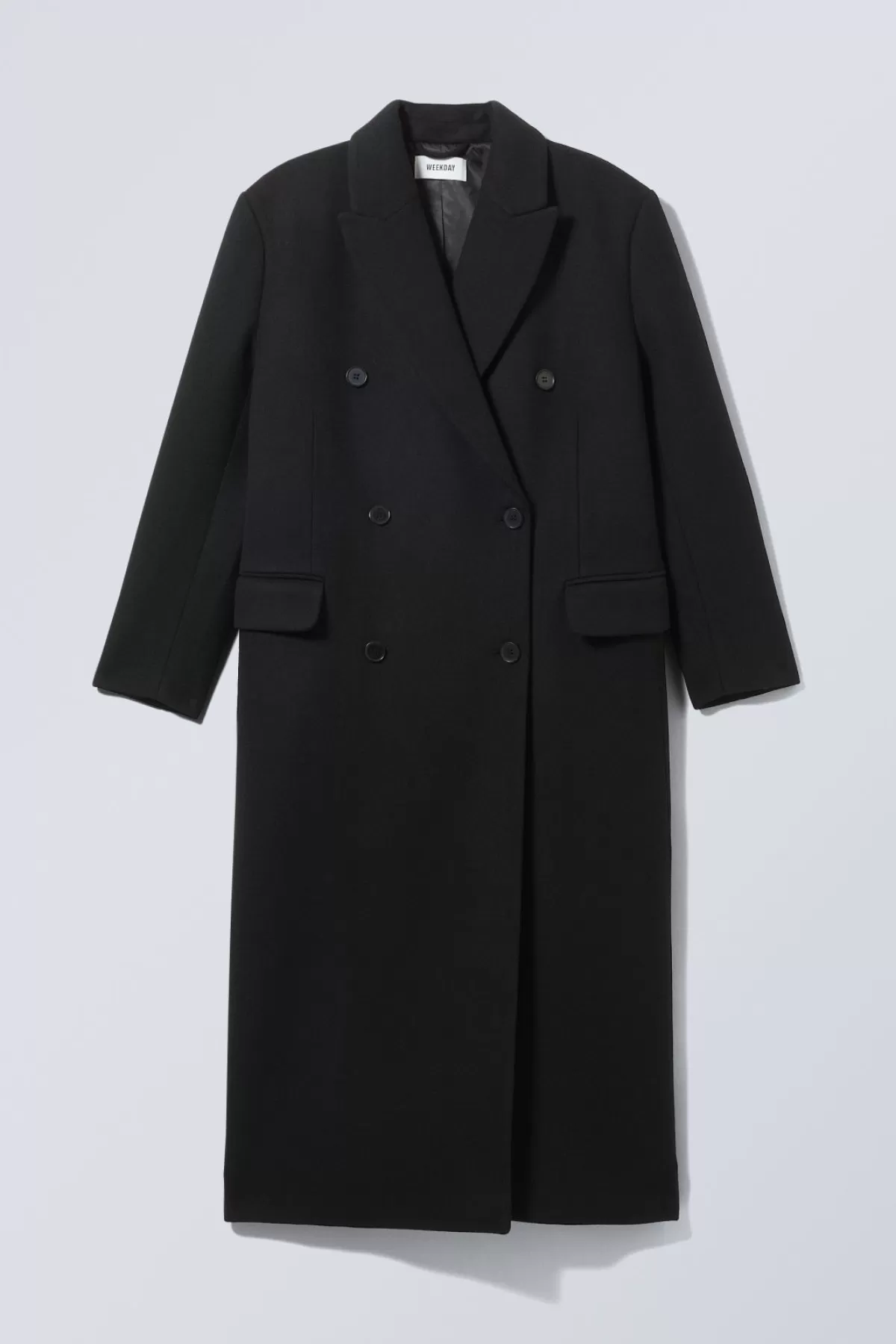 Weekday Alex Oversized Wool Blend Coat Black Sale