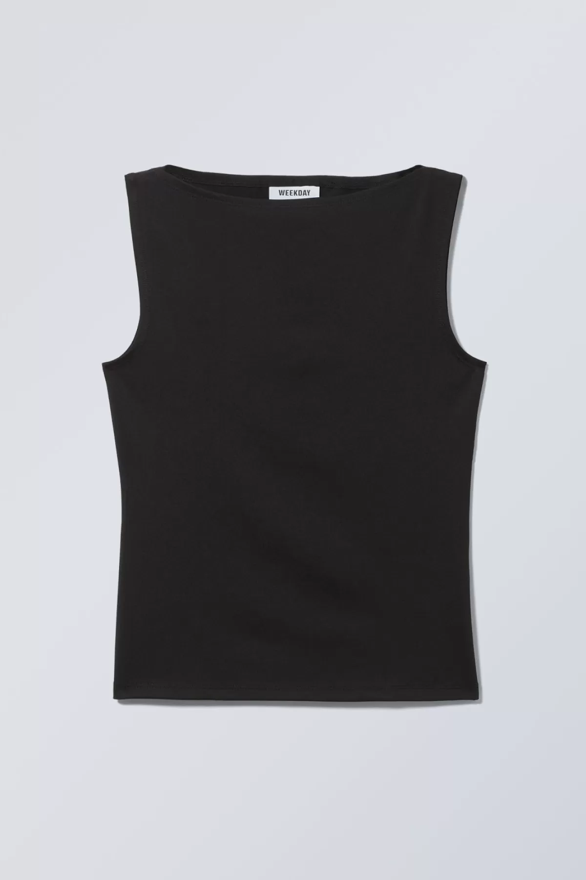 Weekday Annie Boatneck Sleeveless Top Black Outlet