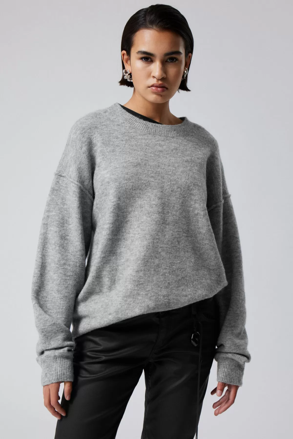 Weekday Annie Knit Sweater Dusty Grey Clearance