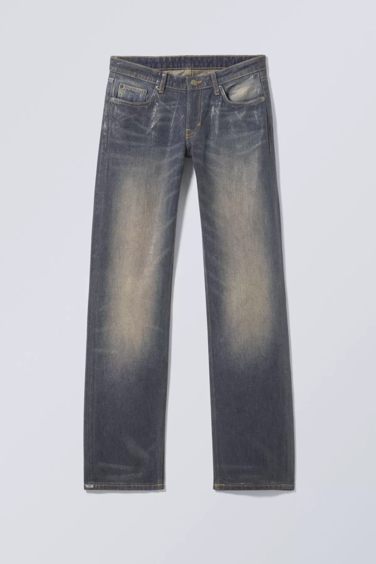 Weekday Arrow Low Coated Jeans Coated Dusty Blue Cheap