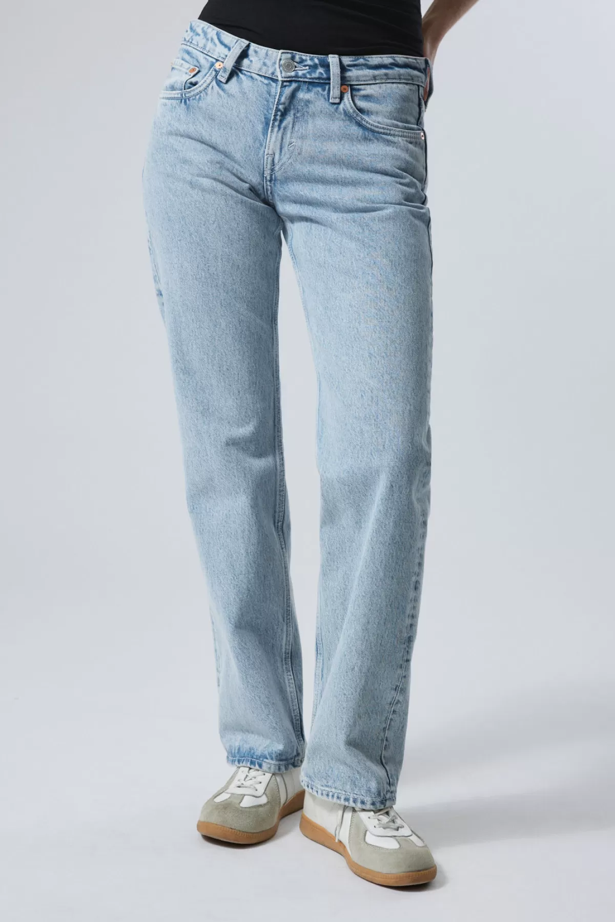 Weekday Arrow Low Straight Jeans Summer blue Discount