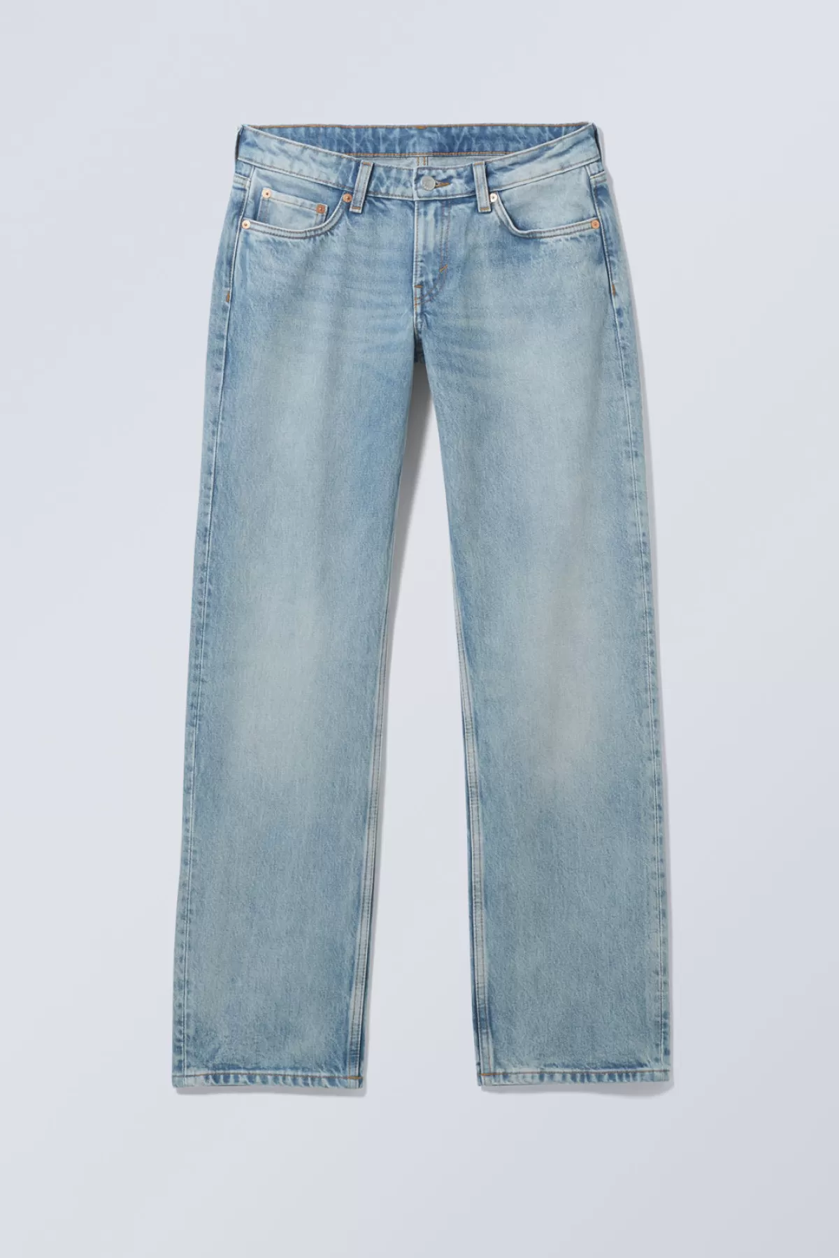 Weekday Arrow Low Straight Jeans Blue Delight Cheap