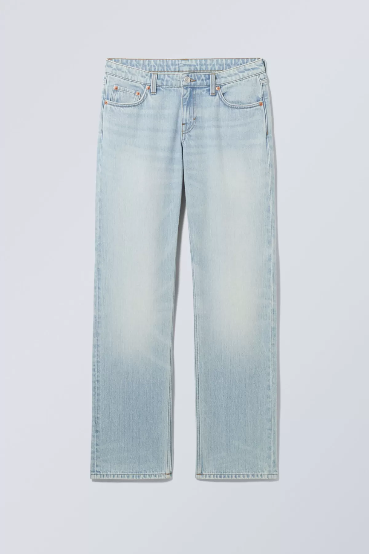 Weekday Arrow Low Straight Jeans Aeon Blue Clearance