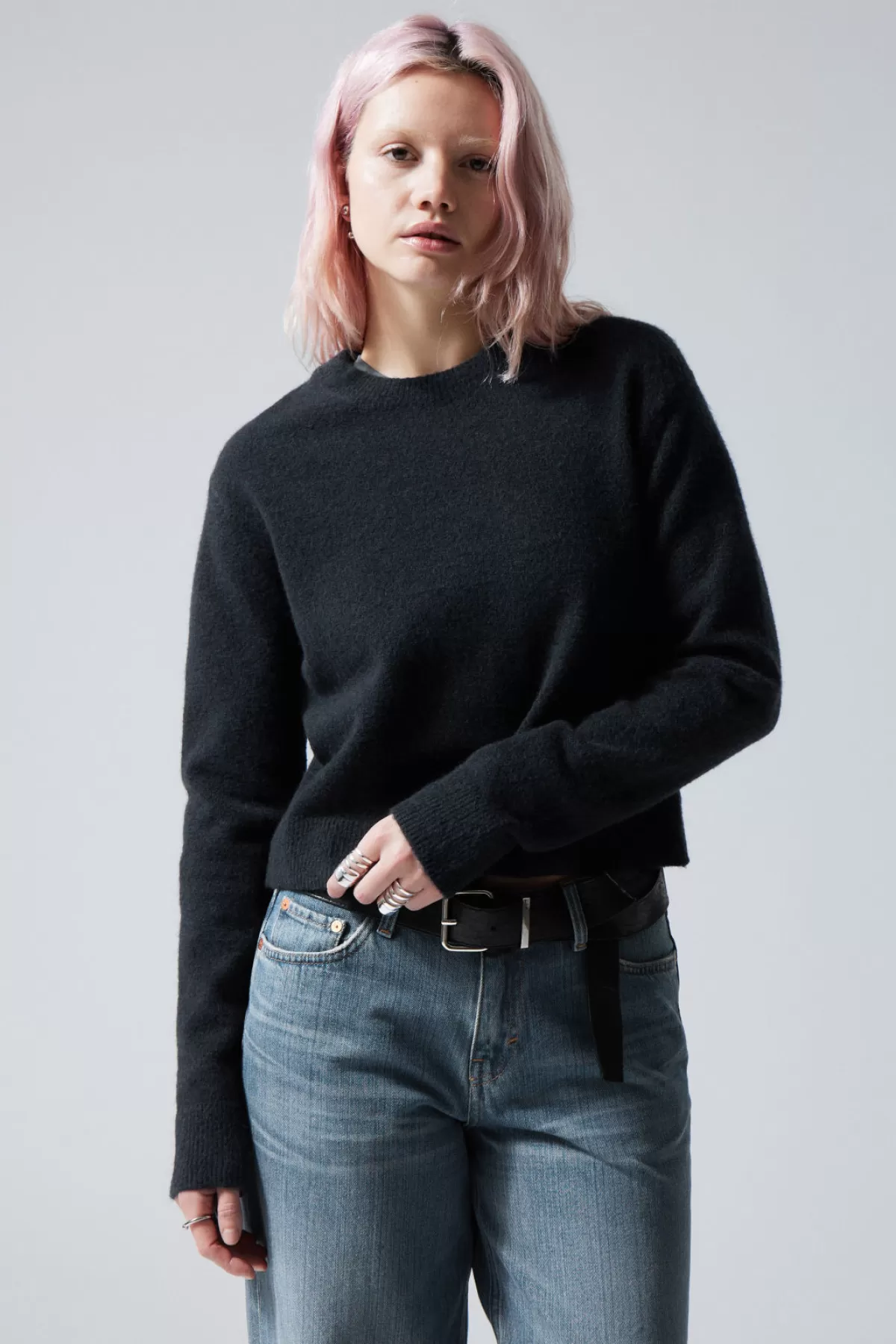 Weekday Ayla Sweater Navy Cheap