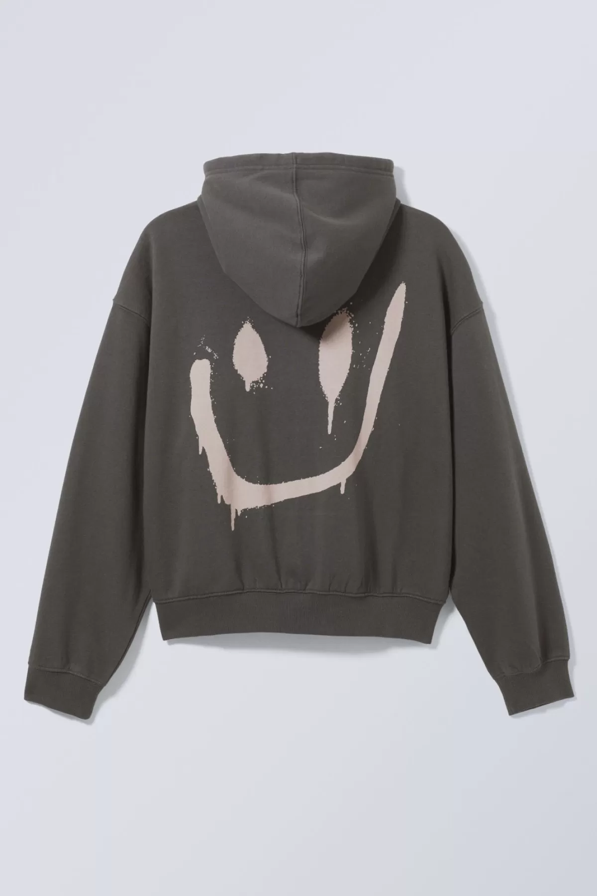 Weekday Boxy Graphic Zip Hoodie Drippy Smiling Face Shop