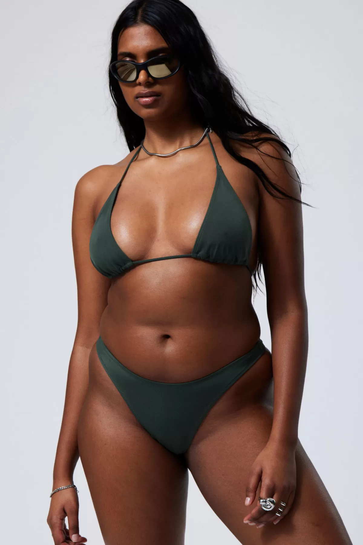 Weekday Brazilian Mini Bikini Bottom Dark Green Online
