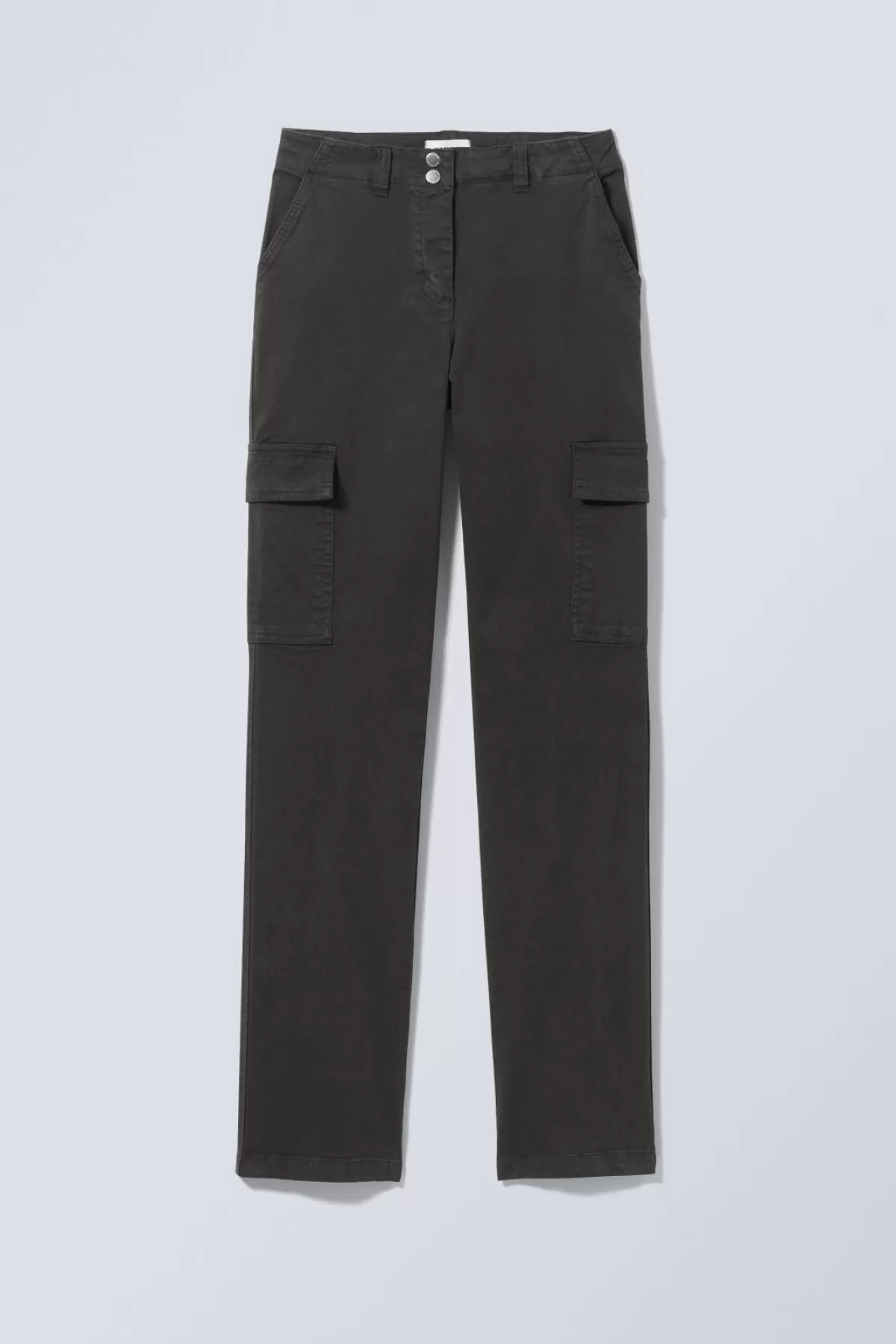 Weekday Brenda Slim Cargo Trousers Dark Grey Cheap