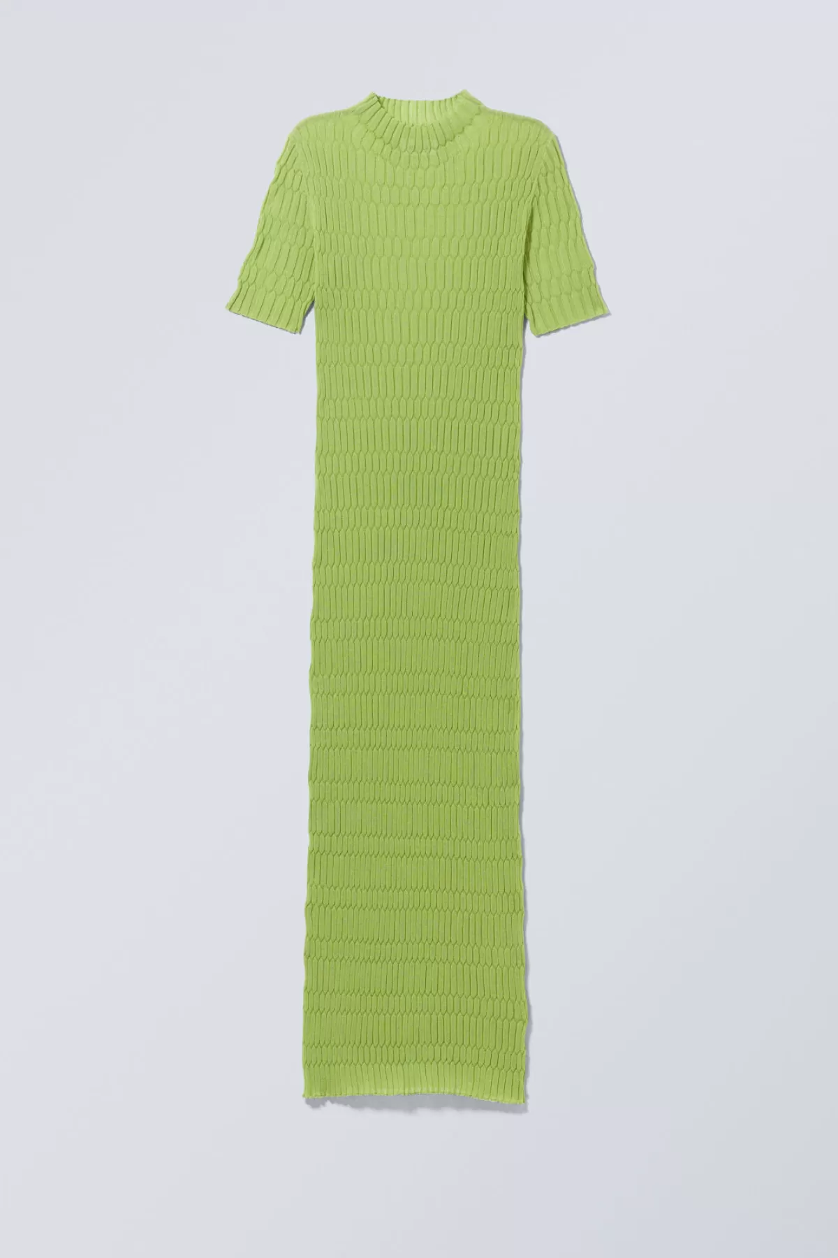 Weekday Claire Knitted Dress Poppy Green New