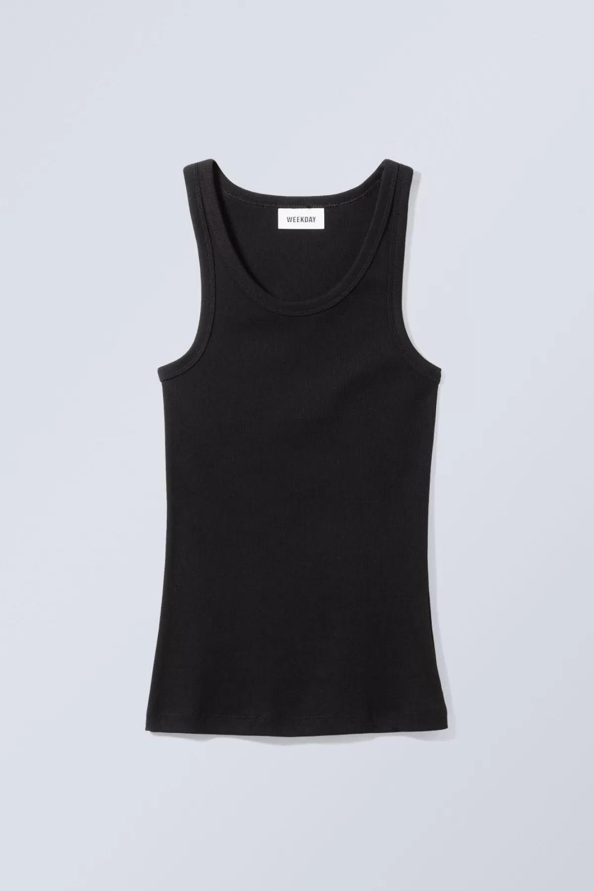 Weekday Close Fitted Tank Top Black Clearance