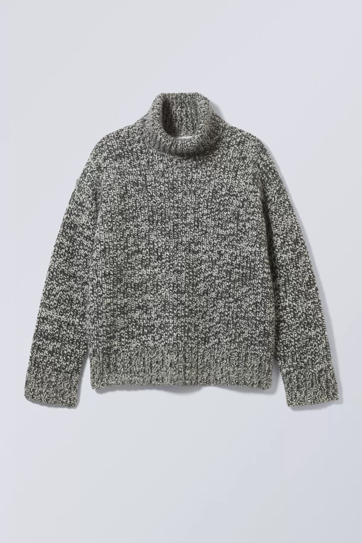Weekday Cypher Wool Blend Turtleneck Sweater Mole Melange Shop