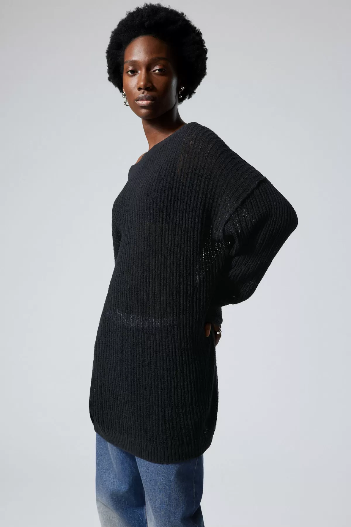 Weekday Dilaria Oversized Sweater Black Discount
