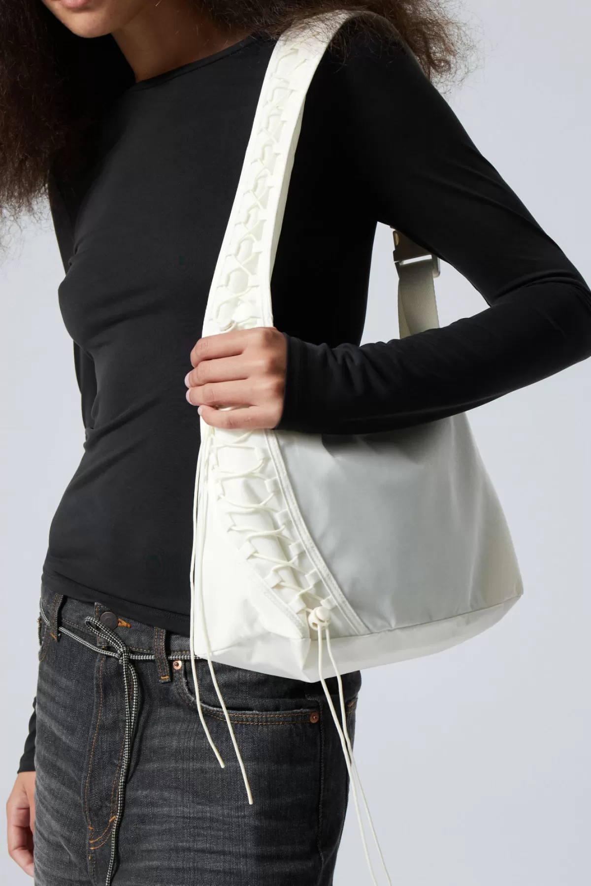 Weekday Drawstring Shoulder Bag White Hot