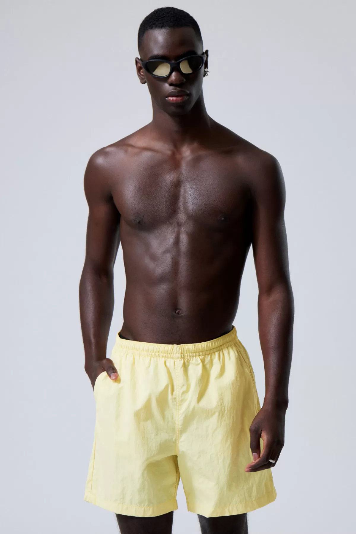 Weekday Ed Contrast Swim Shorts Light Yellow Outlet