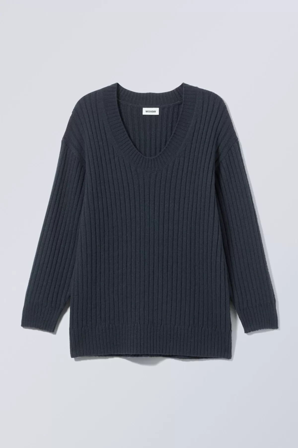 Weekday Eden Oversized Wool Blend Sweater Dark Navy Fashion
