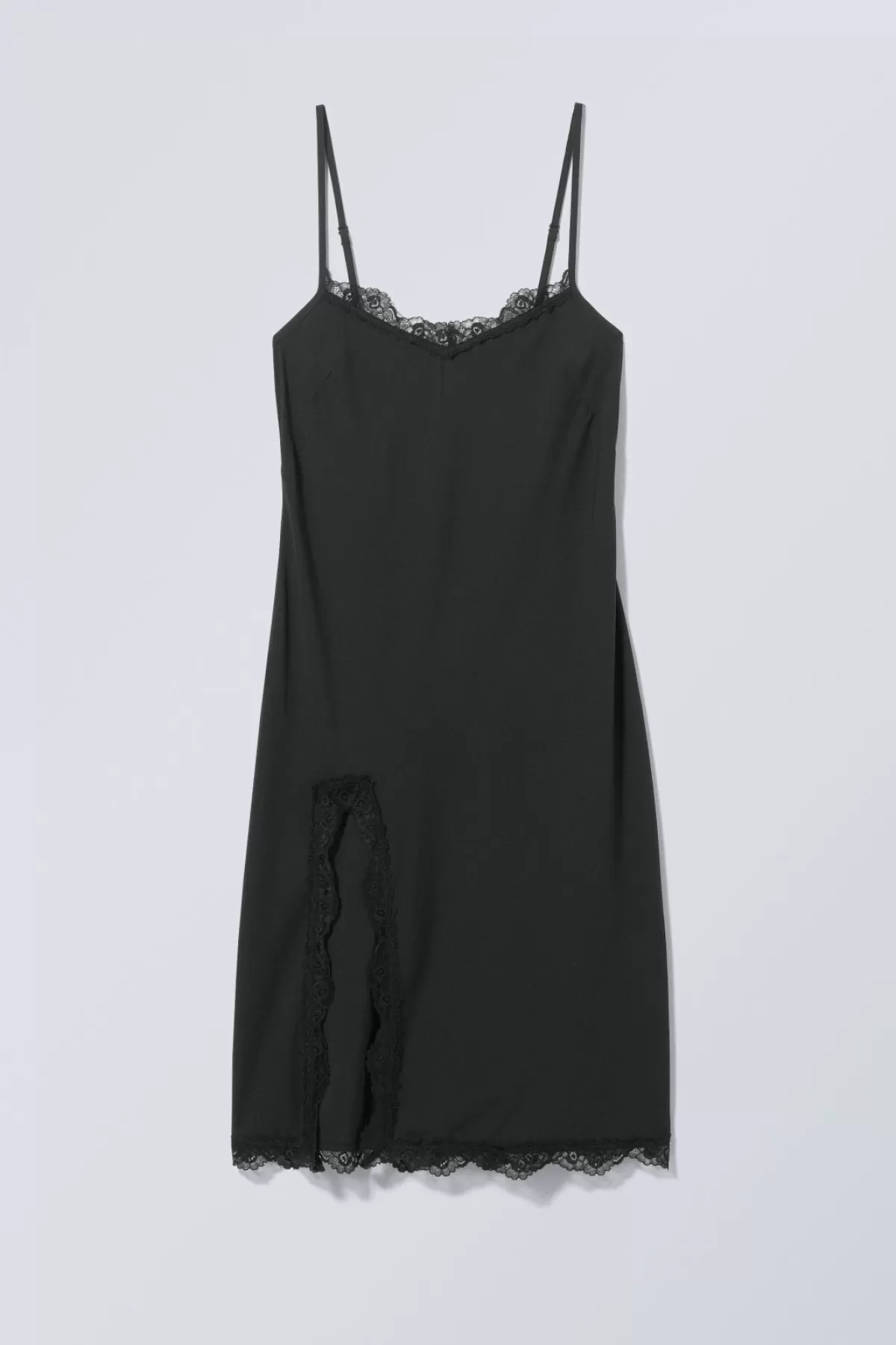 Weekday Effy Midi Slip Lace Dress Black Store