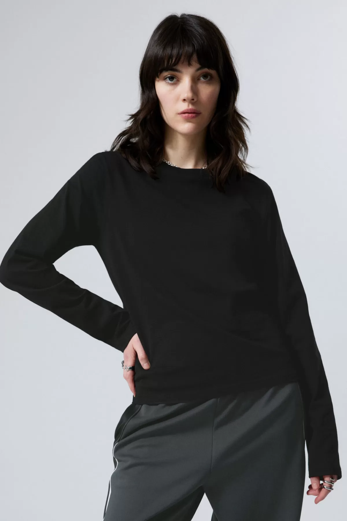 Weekday Essence Standard Long Sleeve Black Fashion