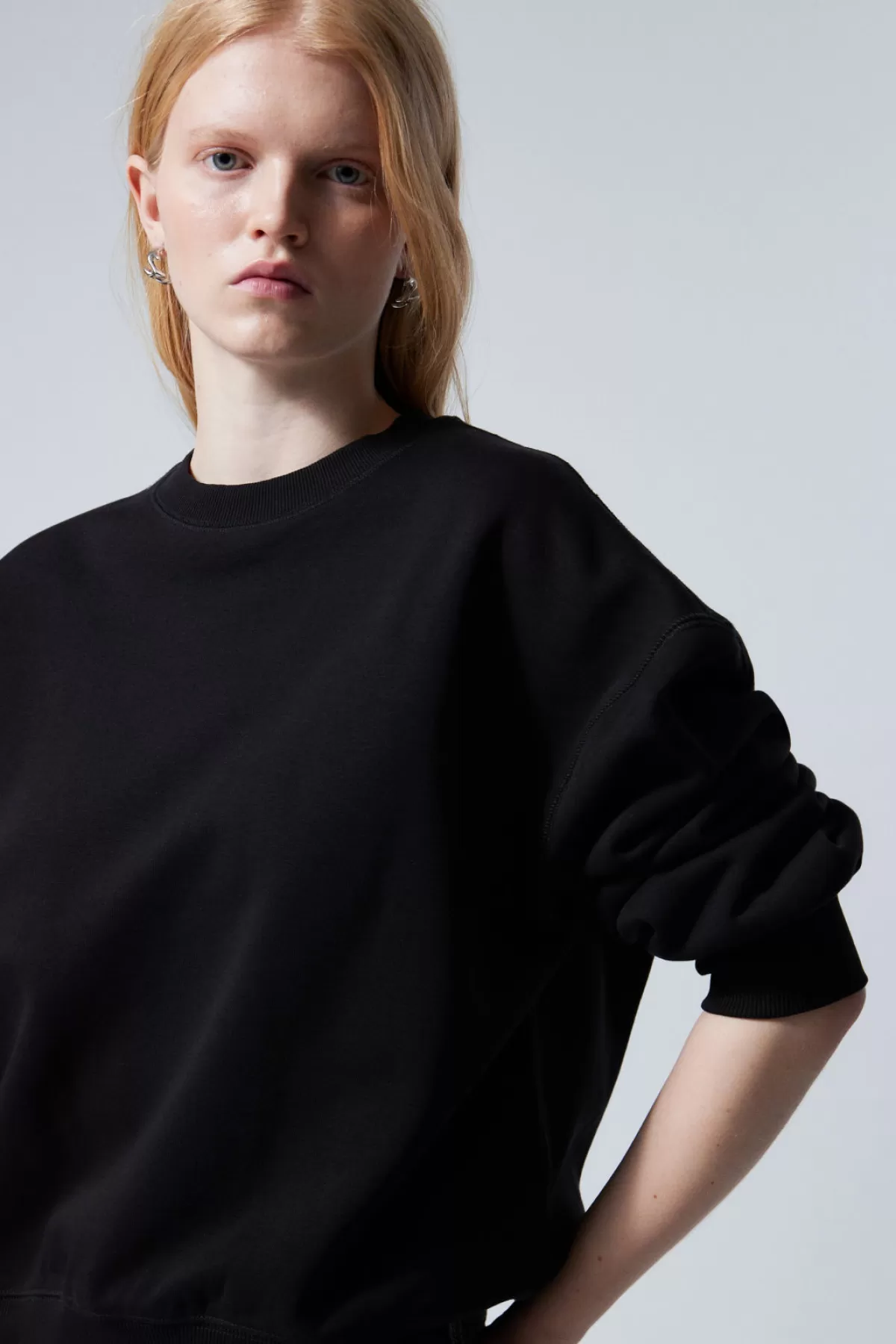 Weekday Essence Standard Sweatshirt Black Outlet