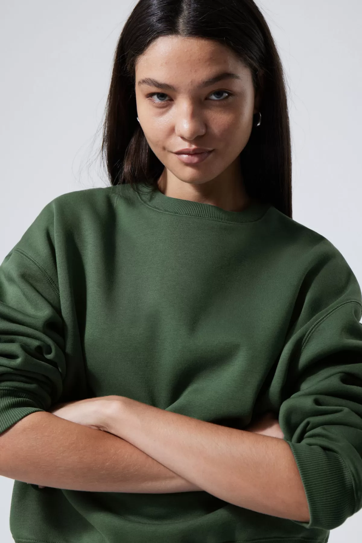 Weekday Essence Standard Sweatshirt Dark Green Best Sale