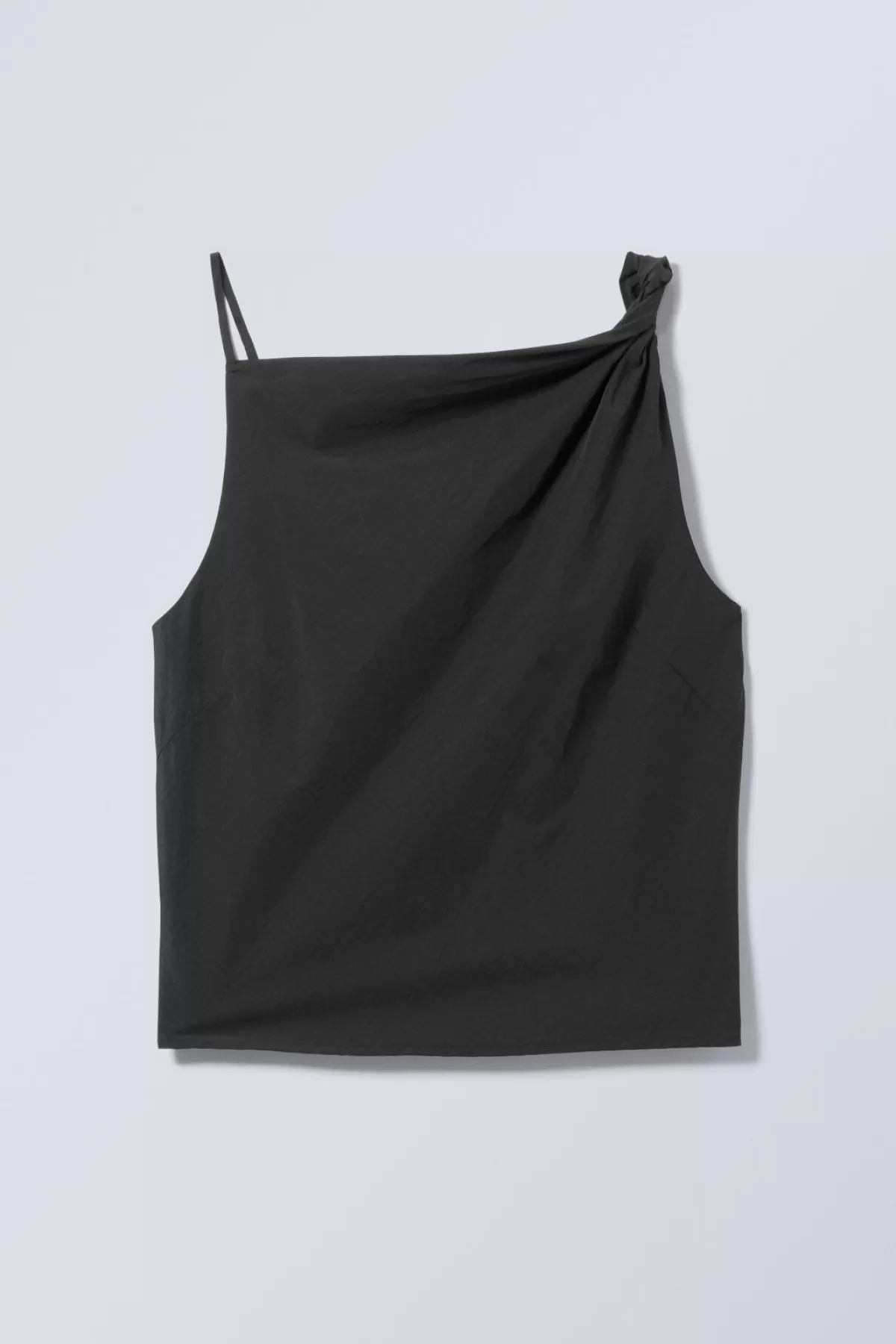Weekday Fitted Boatneck Drape Top Black Cheap