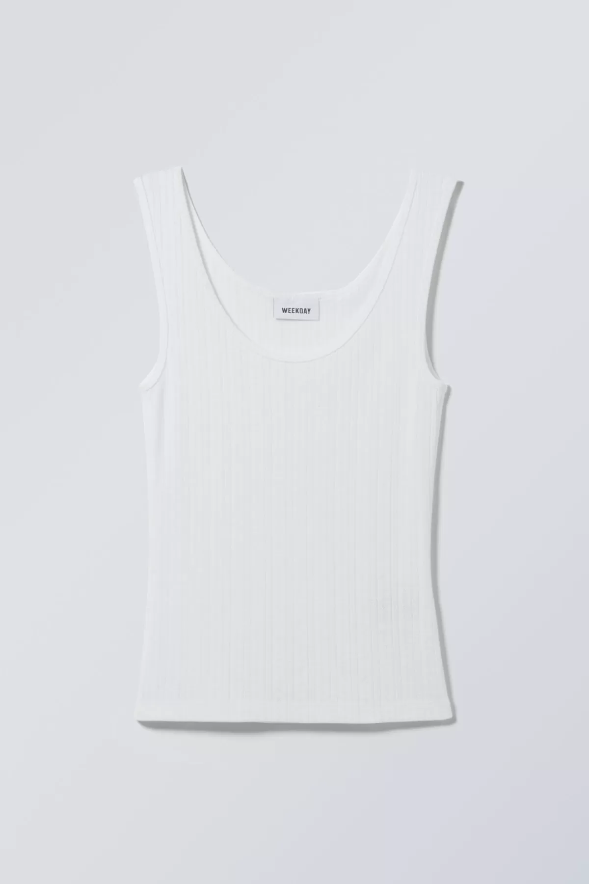 Weekday Fitted Pointelle Tank Top White Sale