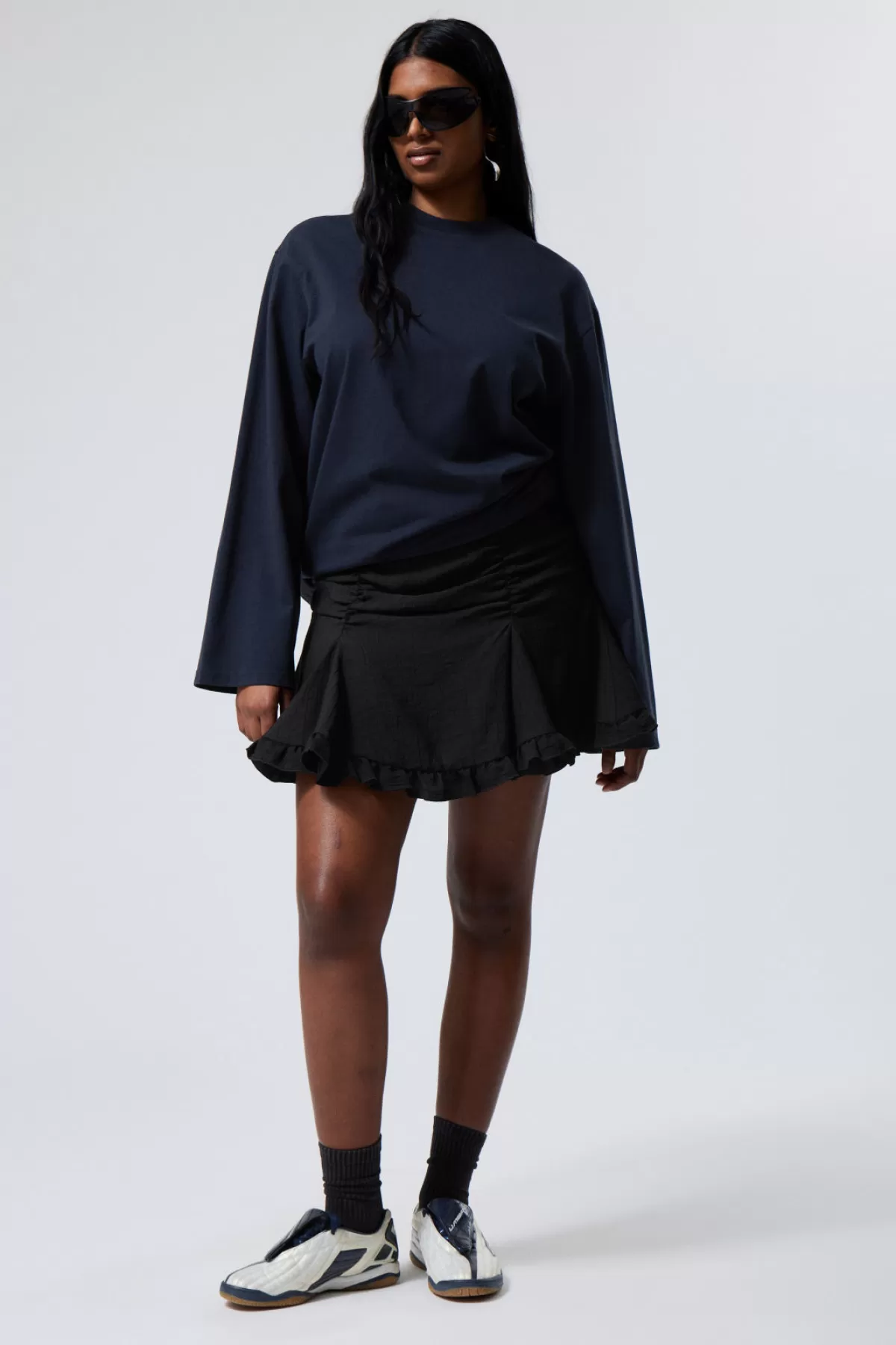 Weekday Gathered Mini Skirt Black Online