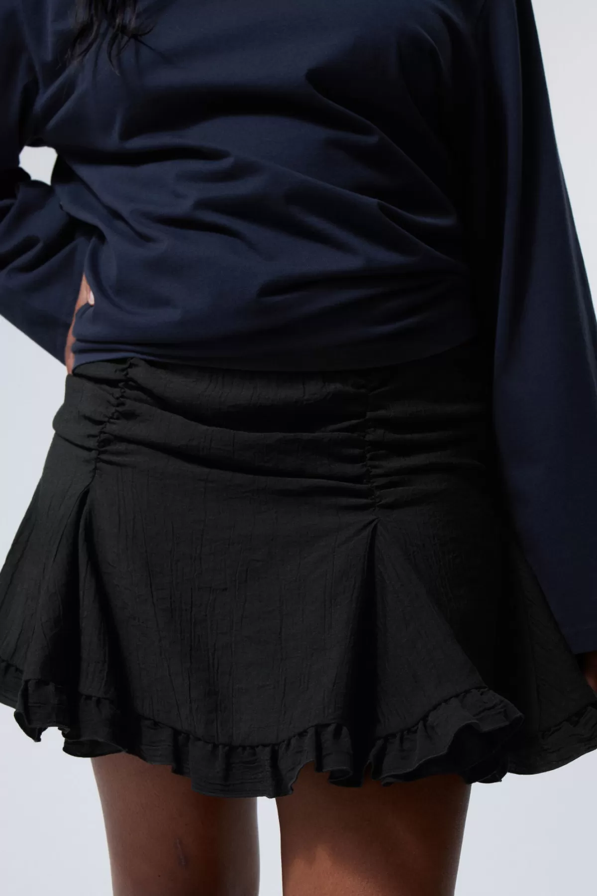 Weekday Gathered Mini Skirt Black Online
