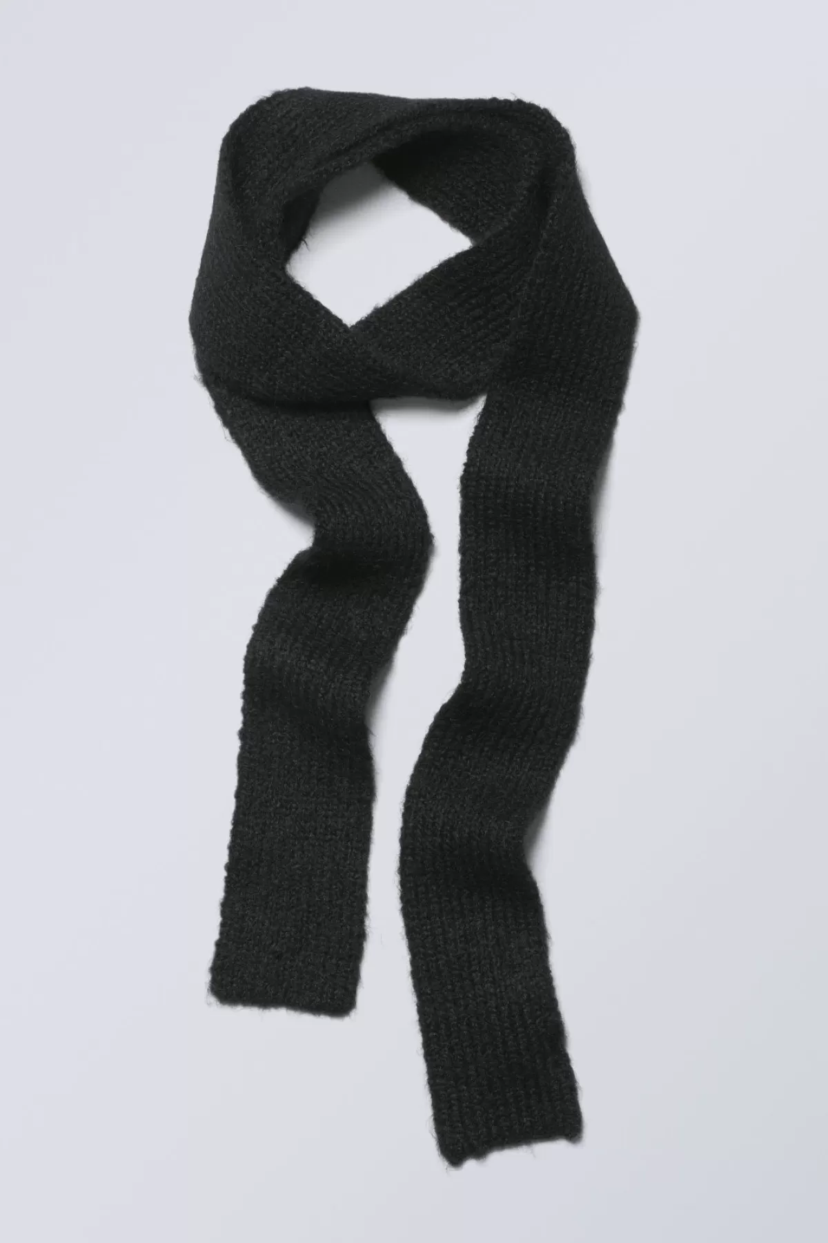 Weekday Hairy Slim Scarf Black Flash Sale