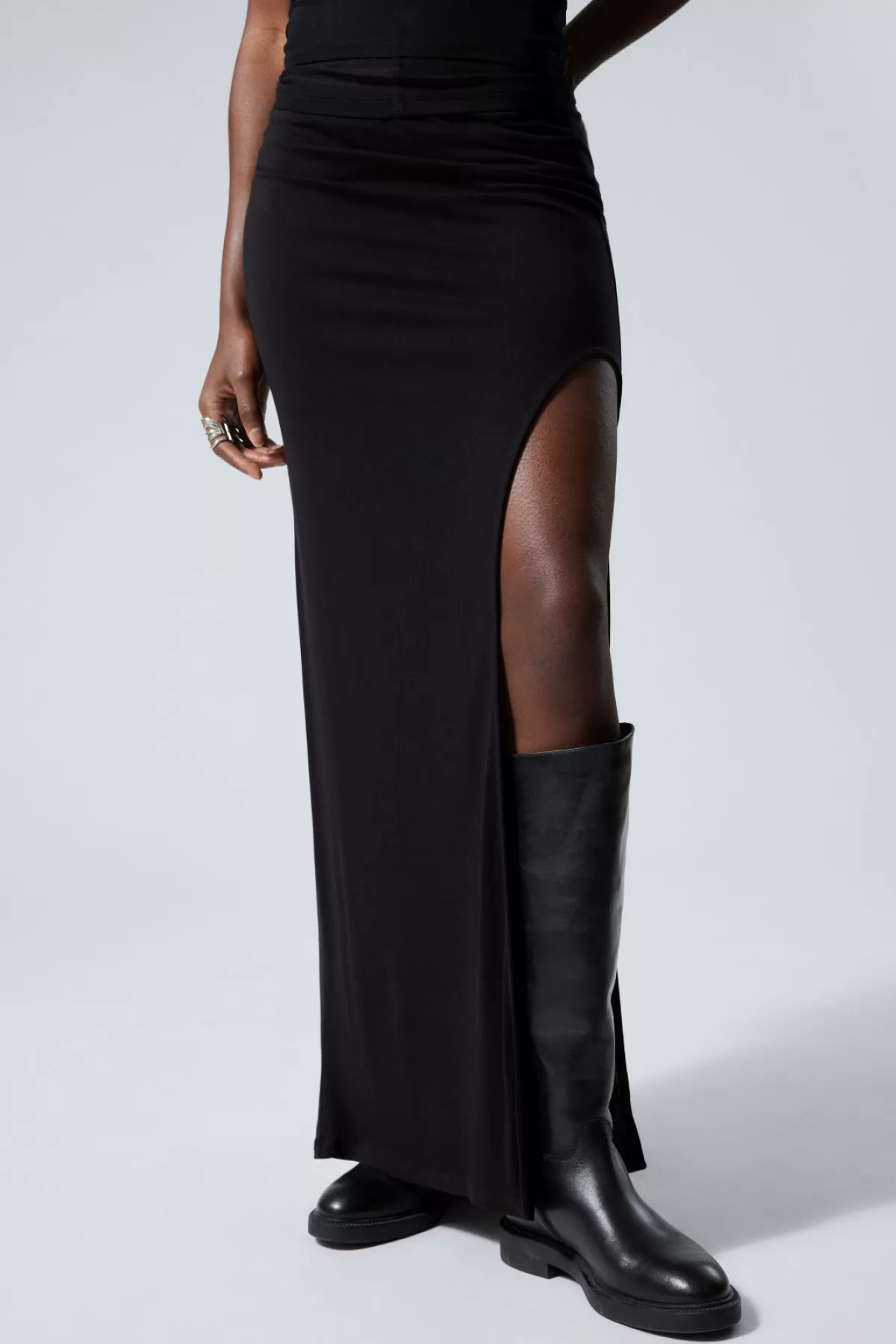 Weekday Joan Slit Skirt Black Online