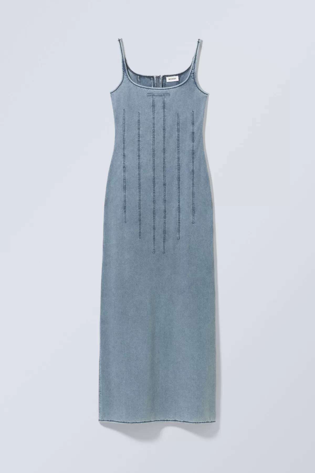 Weekday Kelsey Corset Maxi Dress Washed Blue Best Sale