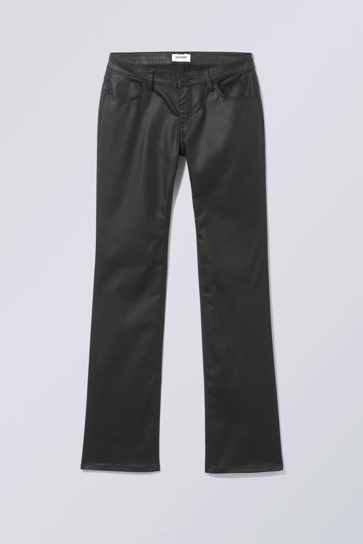Weekday Lana Coated Trousers Coated Black Outlet