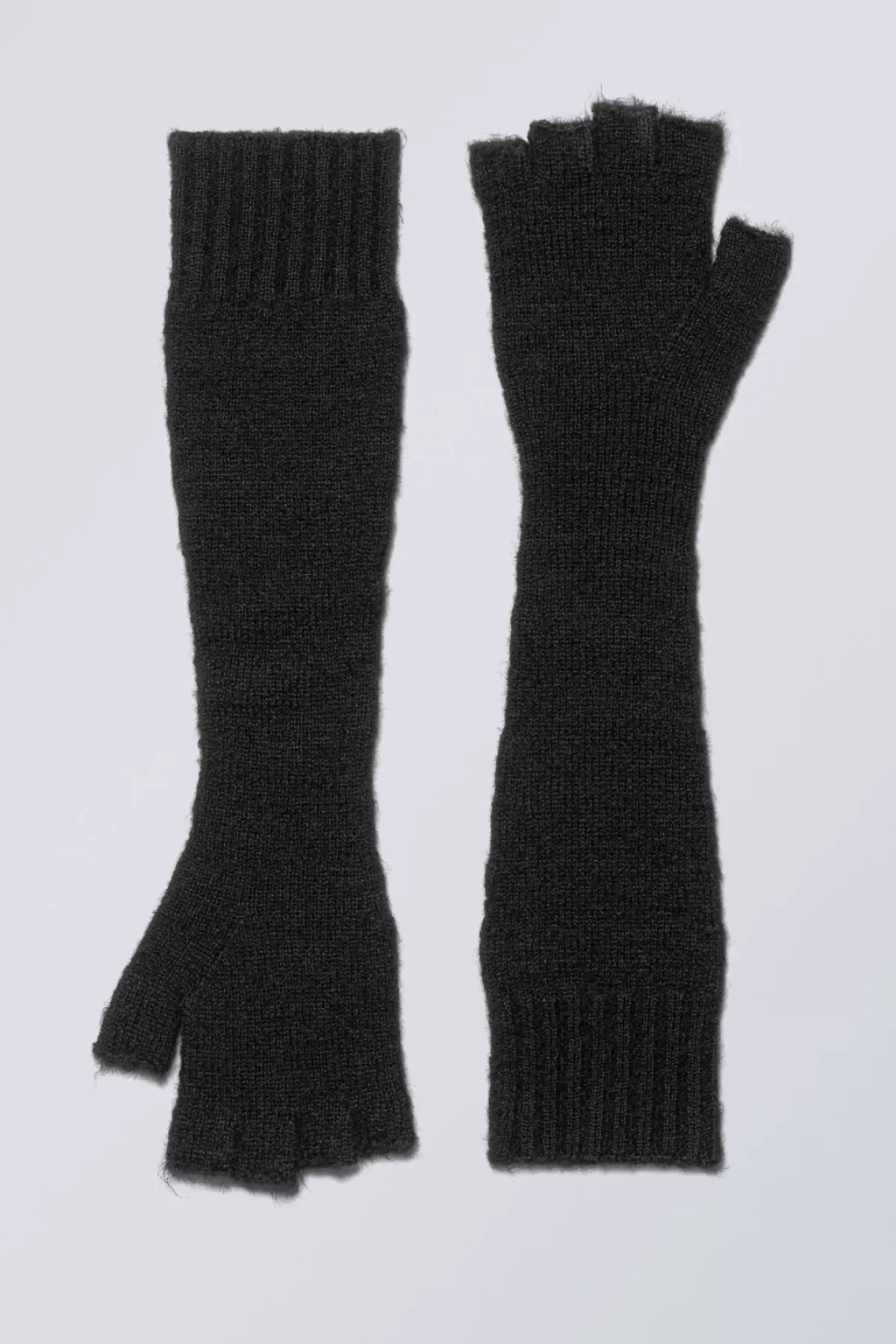 Weekday Long Knitted Gloves Black Hot