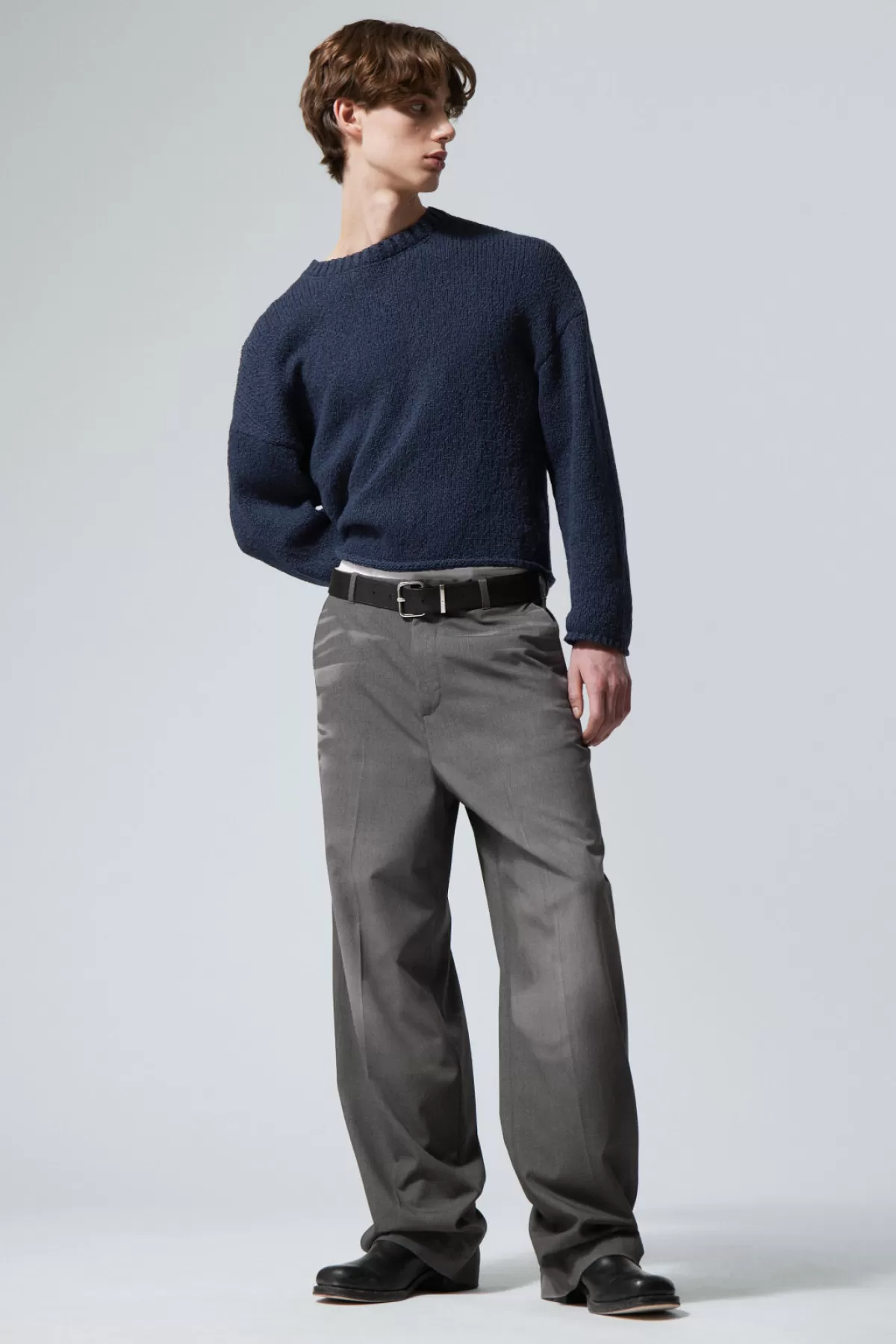 Weekday Loose Fit Suit Trousers Dusty Grey Store