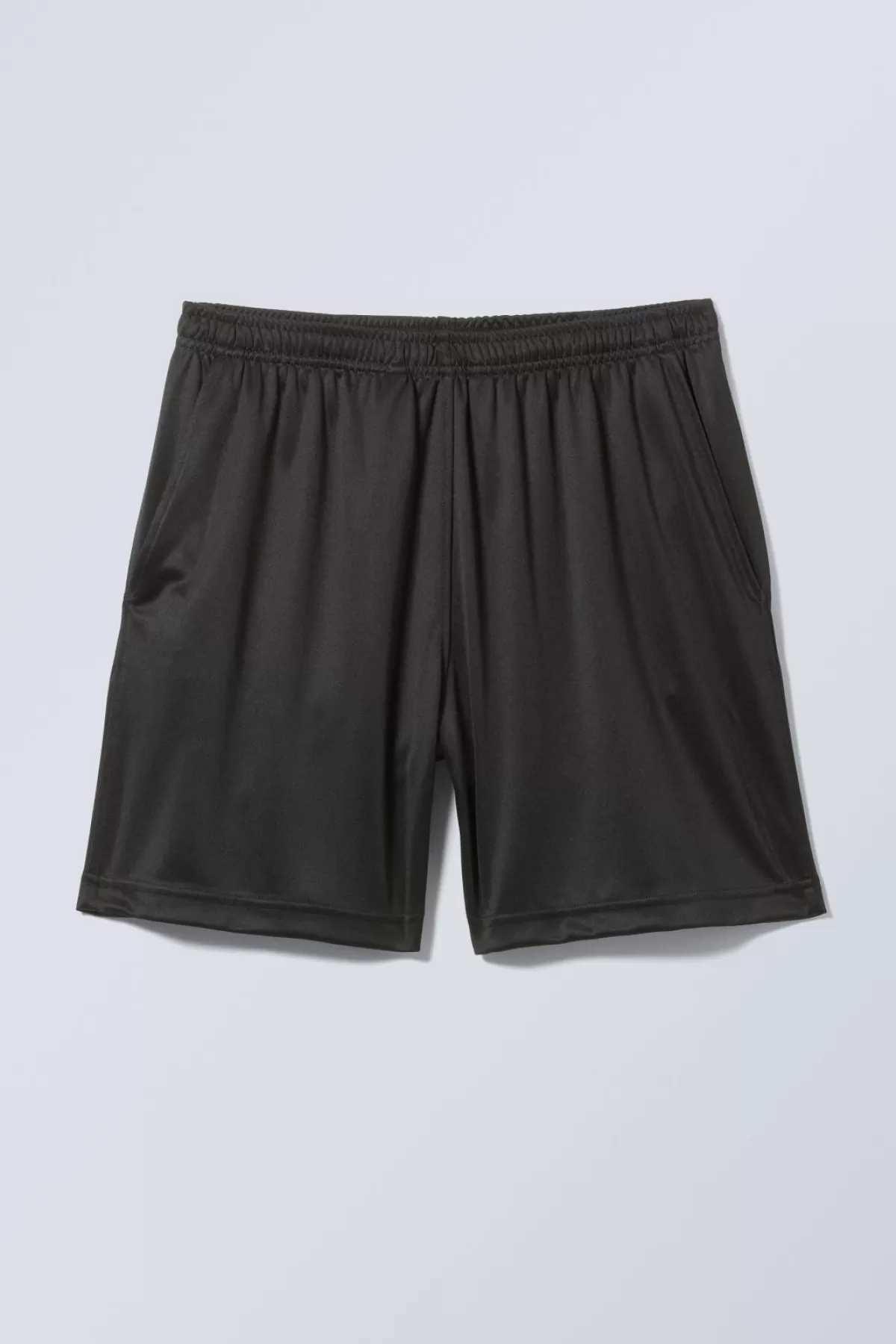 Weekday Loose Wide Track Shorts Black Discount