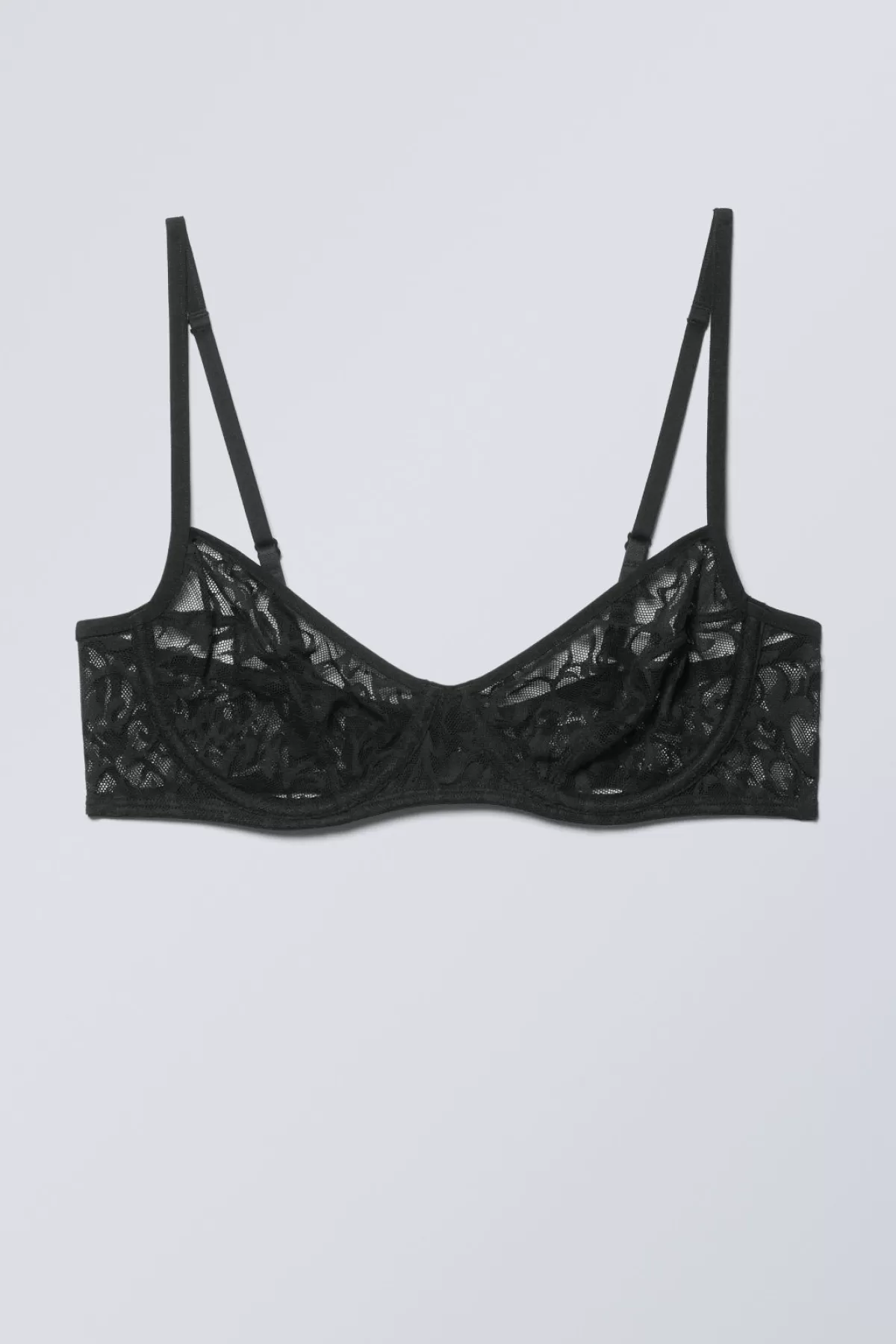 Weekday Lucy Lace Underwire Bra Black Outlet