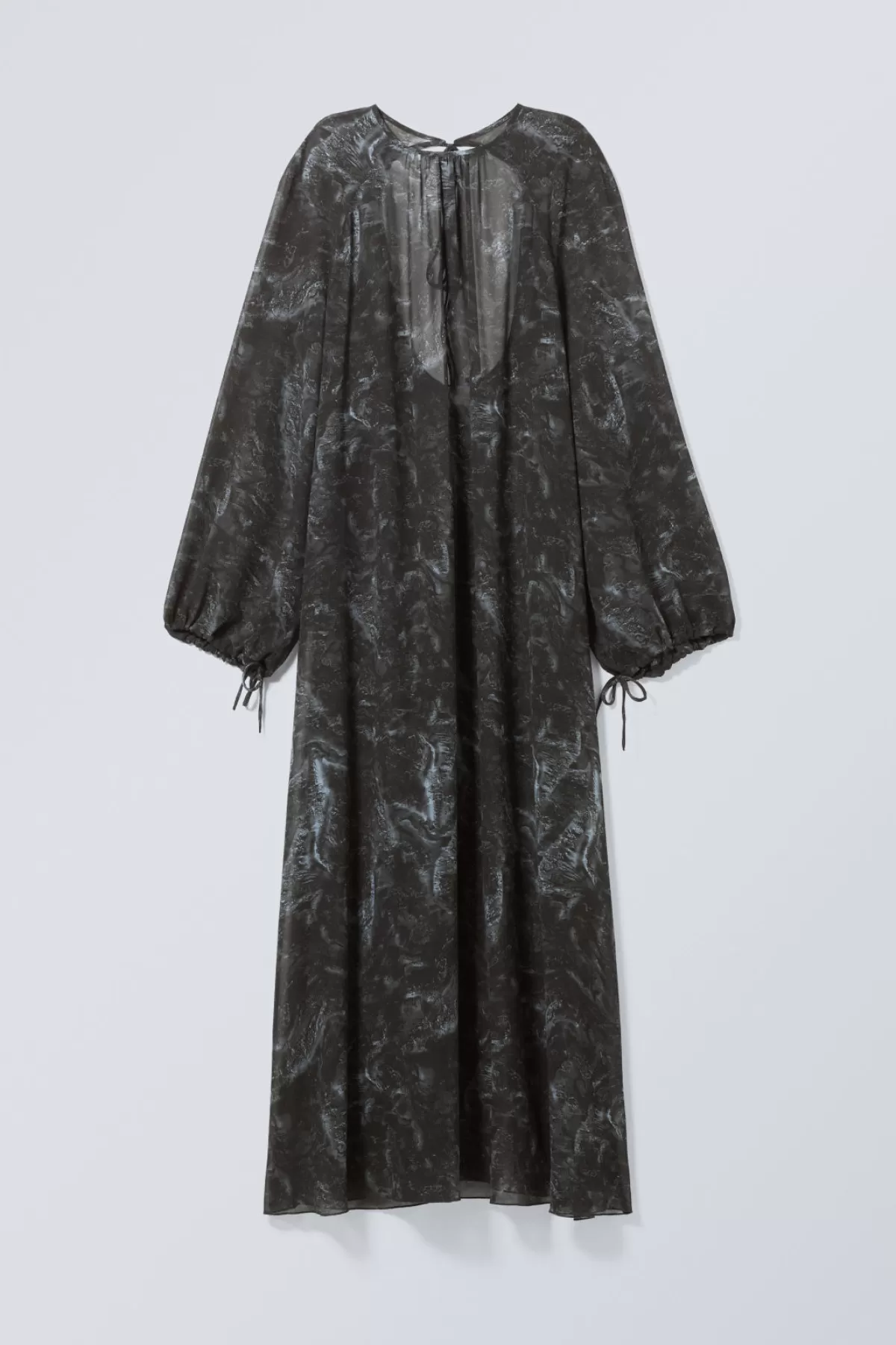 Weekday Maeve Oversized Dress Black Printed Lace Flash Sale