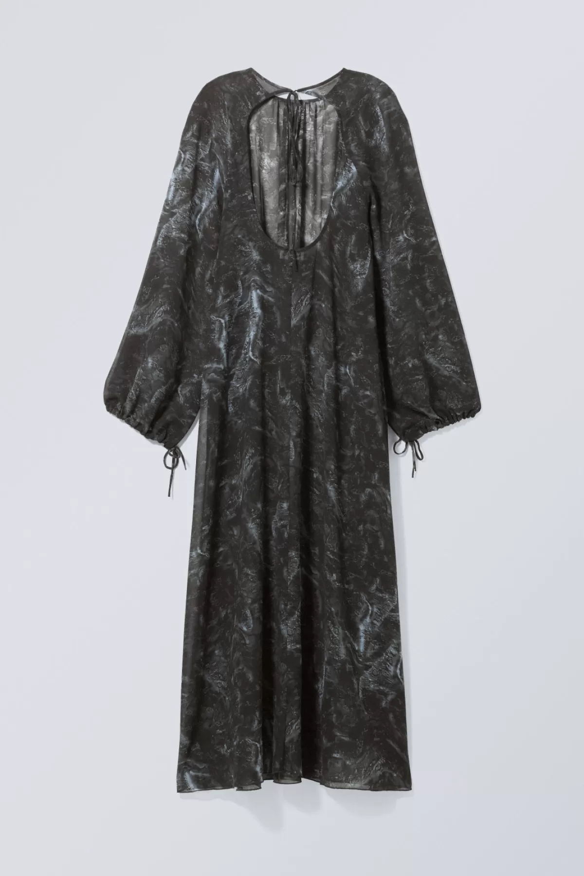 Weekday Maeve Oversized Dress Black Printed Lace Flash Sale