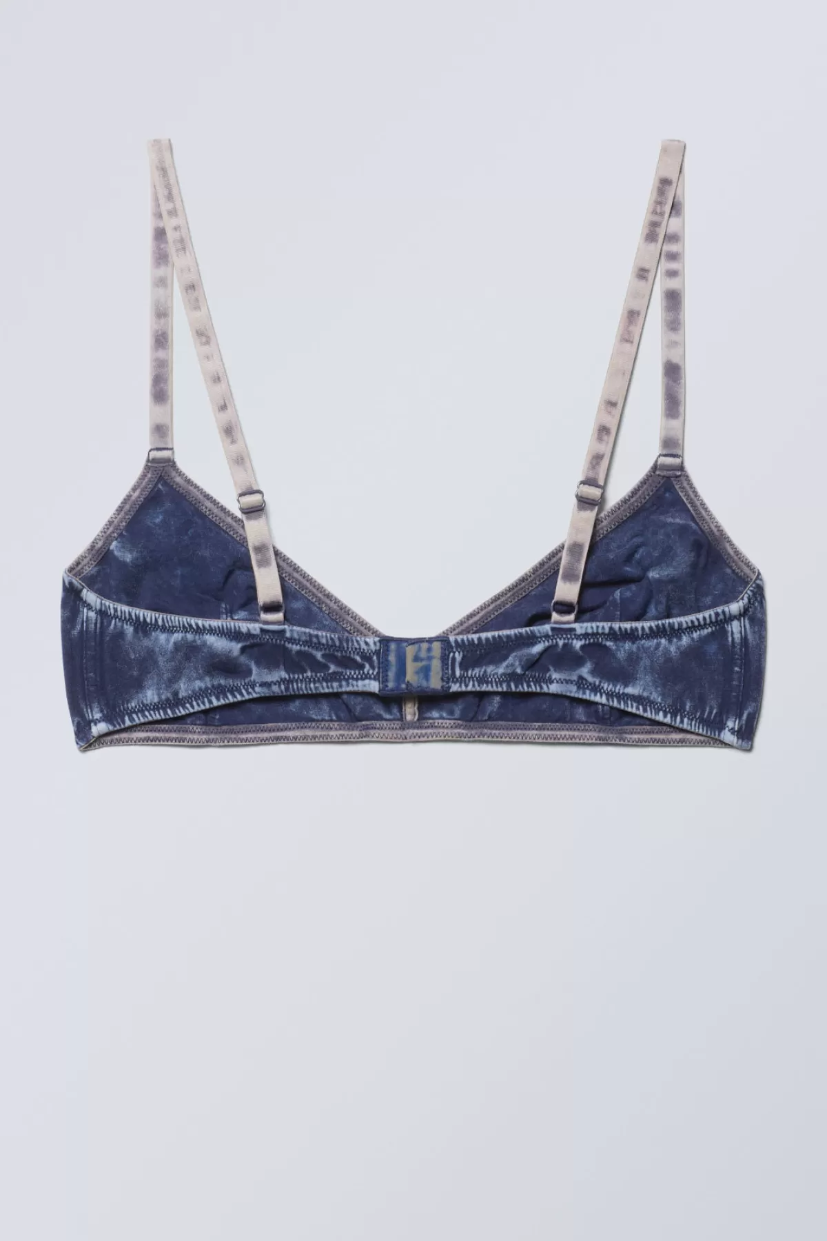 Weekday Miley Washed Cotton Bra Bleach Washed Blue New