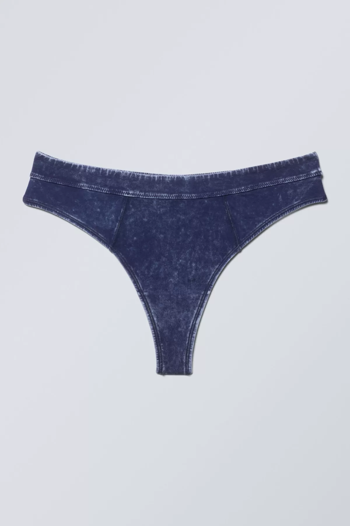 Weekday Miley Washed Cotton Thong Bleach Washed Blue Hot
