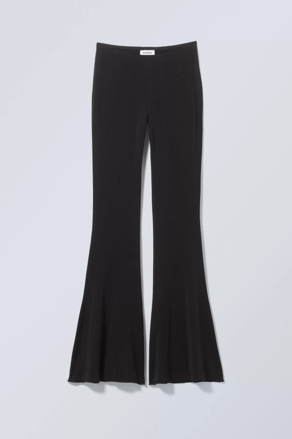 Weekday Mina Flared Jersey Trousers Black Outlet