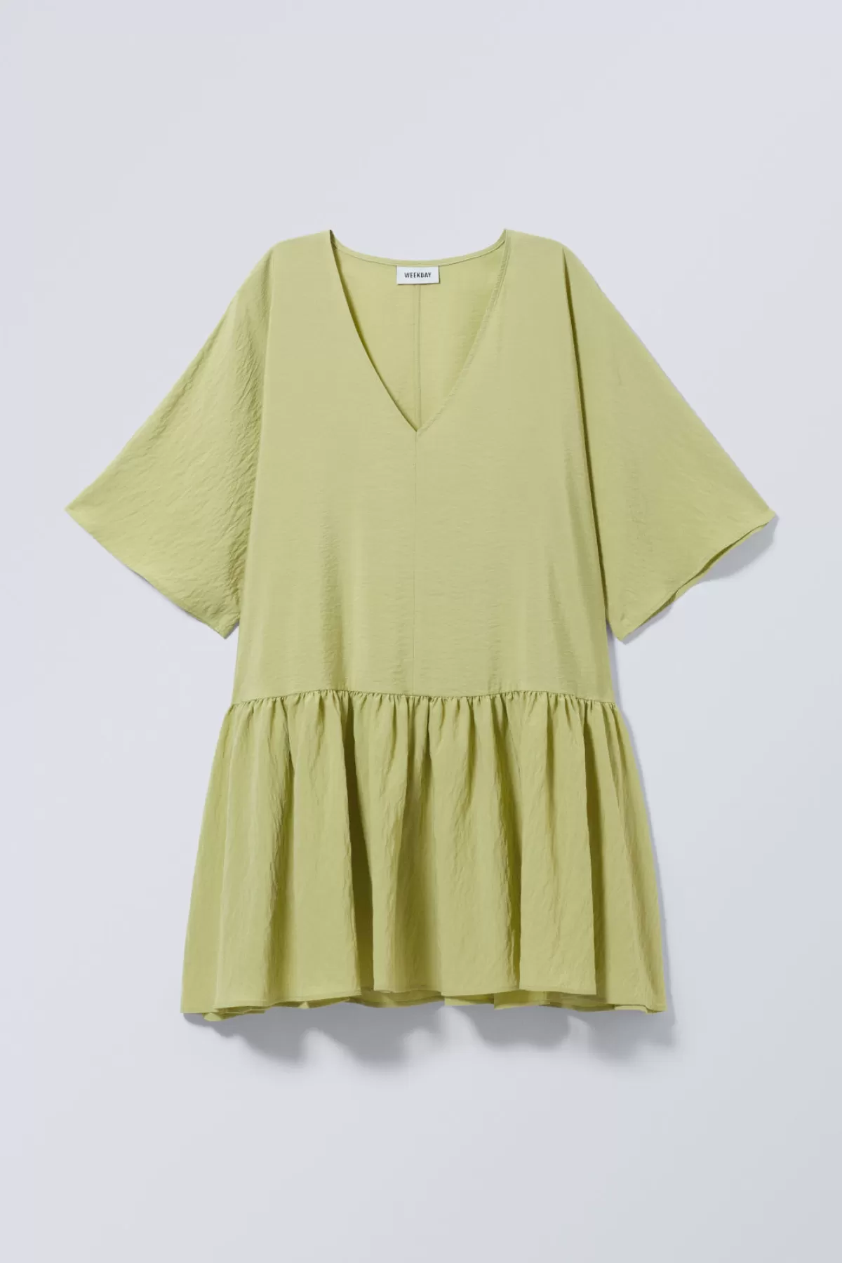 Weekday Minou Short Dress Dusty Green Best Sale