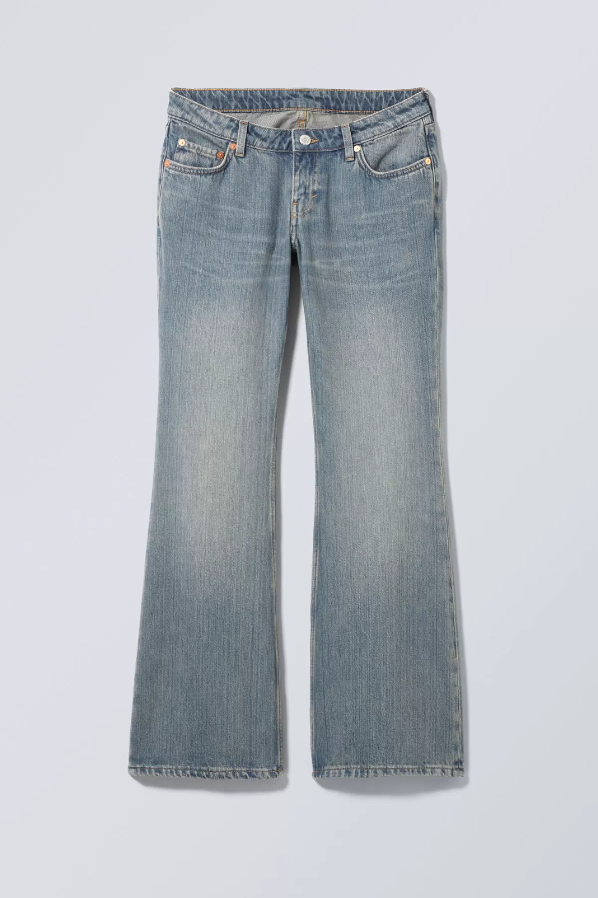 Weekday Nova Low Slim Bootcut Jeans Trove Blue Flash Sale