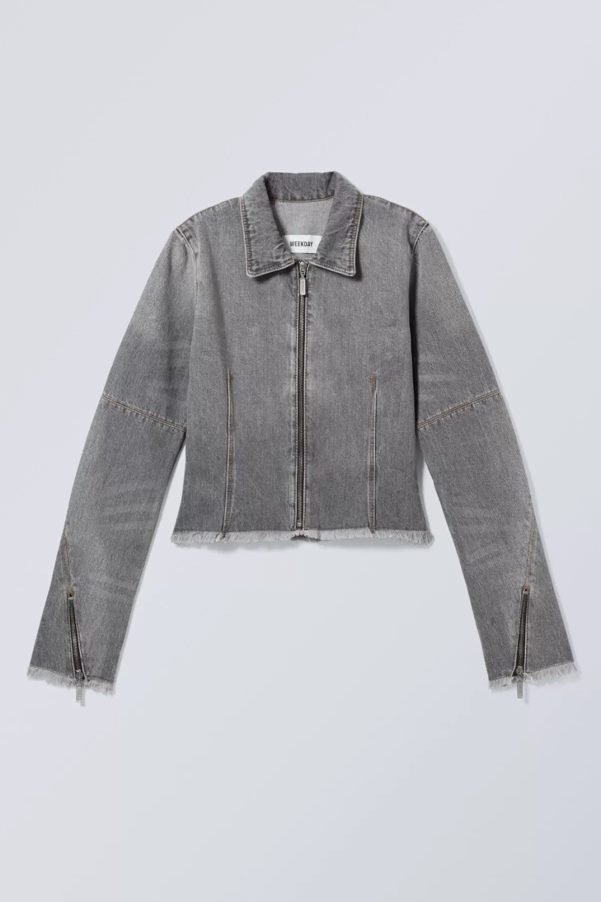 Weekday Ontario Denim Zip Jacket Eleven Grey Flash Sale