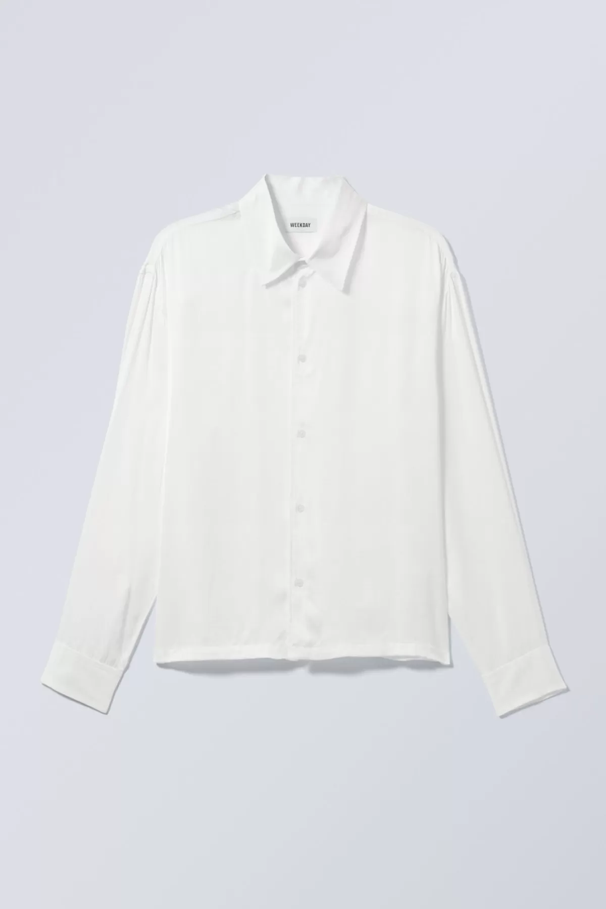 Weekday Oversized Boxy Shiny Shirt White Sale
