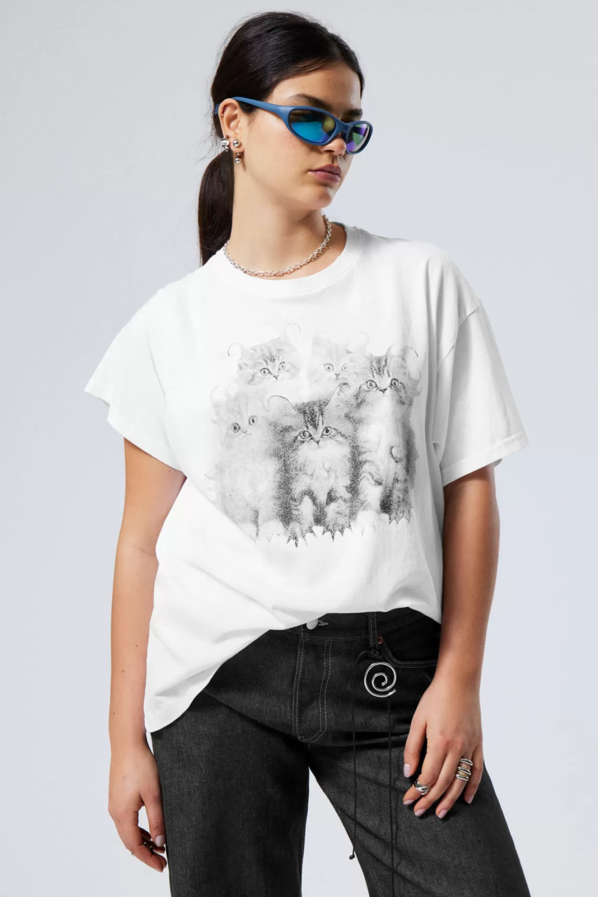 Weekday Oversized Printed T- Shirt Discount