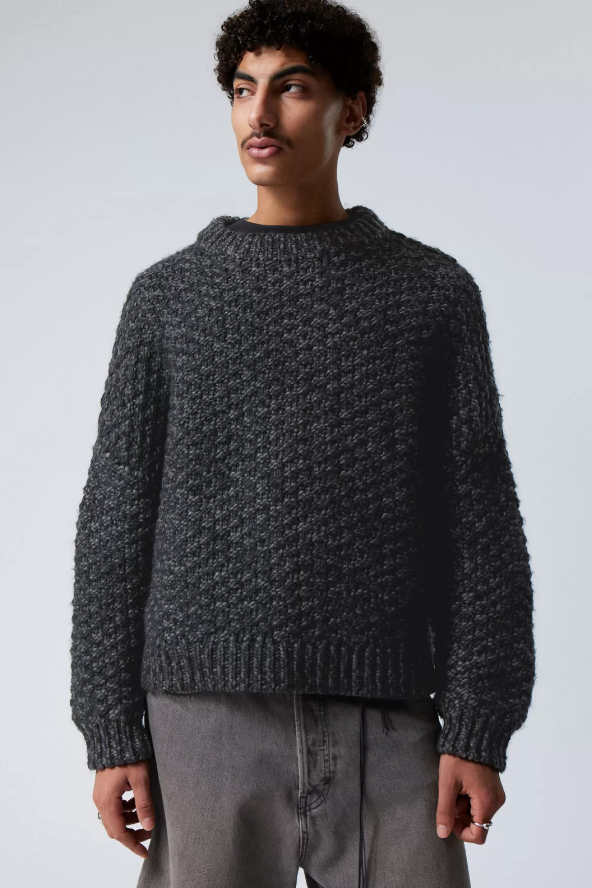 Weekday Oversized Wool Blend Sweater Black Store