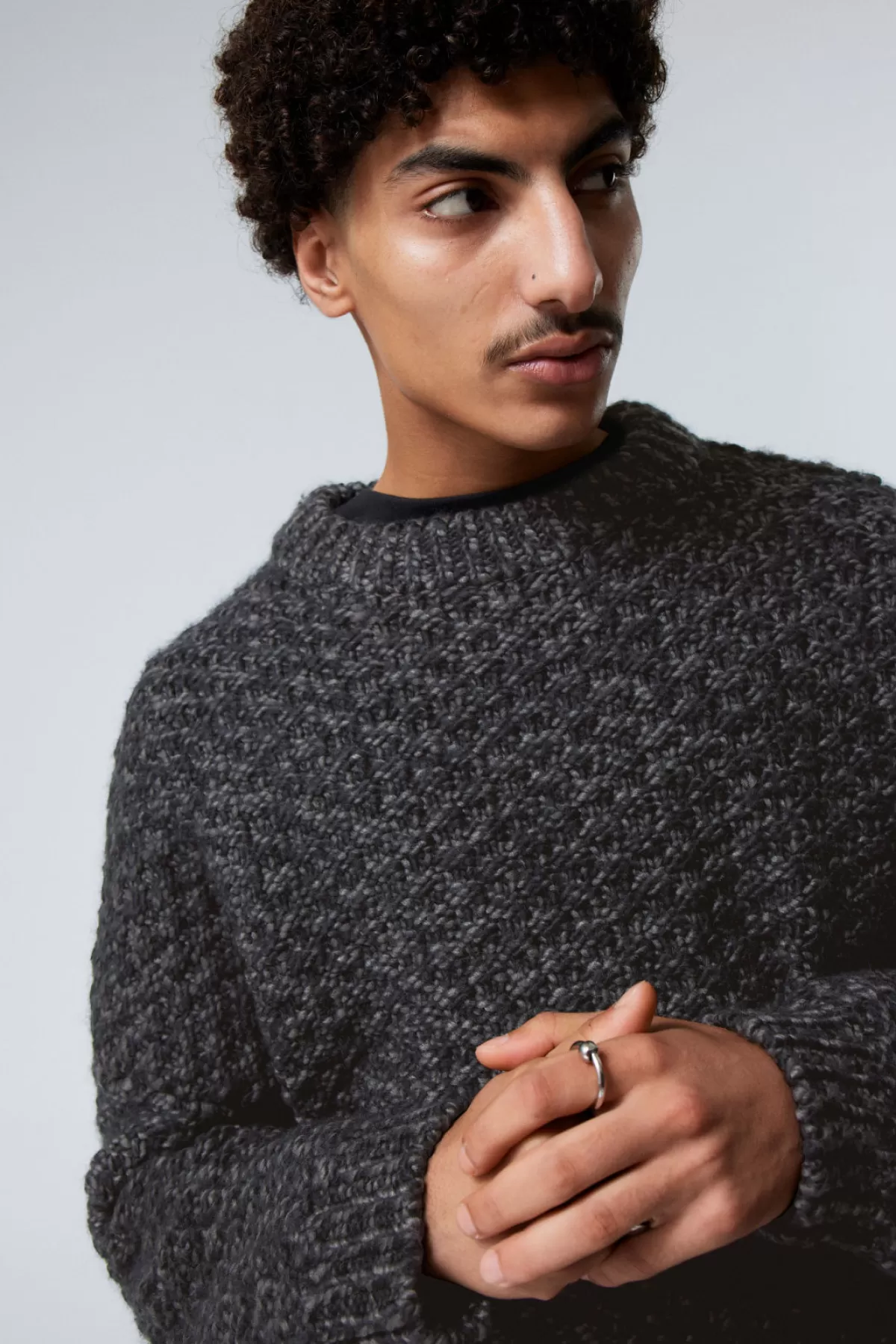 Weekday Oversized Wool Blend Sweater Black Store